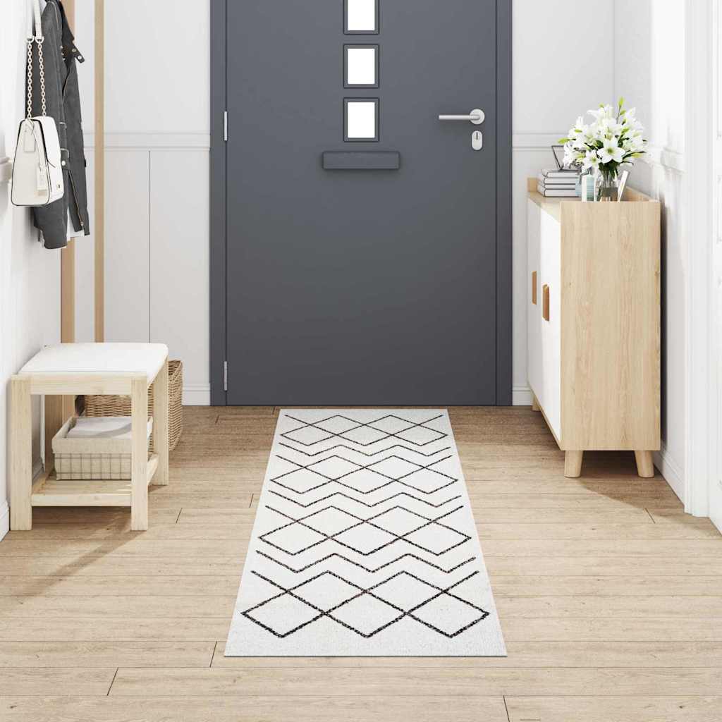 Kjøkken teppe Hvit 300 x 60 cm Fløyel