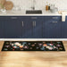 Kjøkken teppe Svart 180 x 60 cm Fløyel
