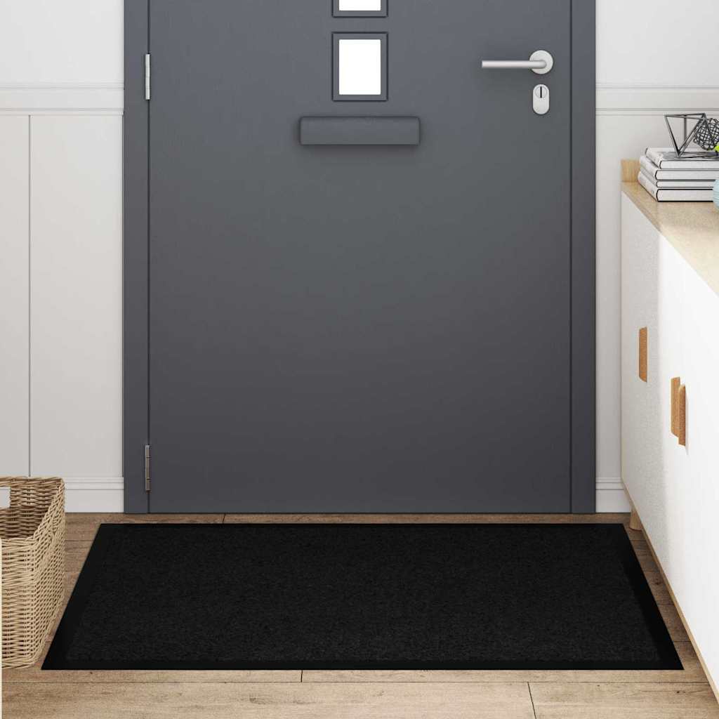 Dørmatte Svart 60 x 40 x 1.2 cm Teddy-stoff