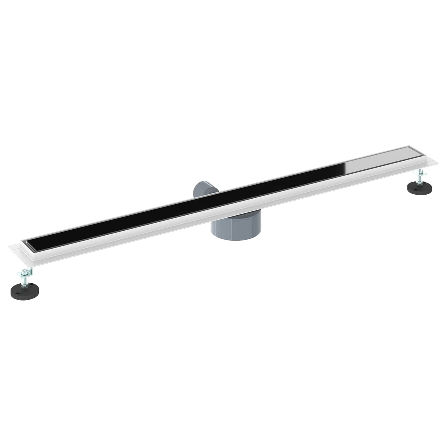 Dusjavløp Glasslokk med 360° Siphon Svart 100 cm