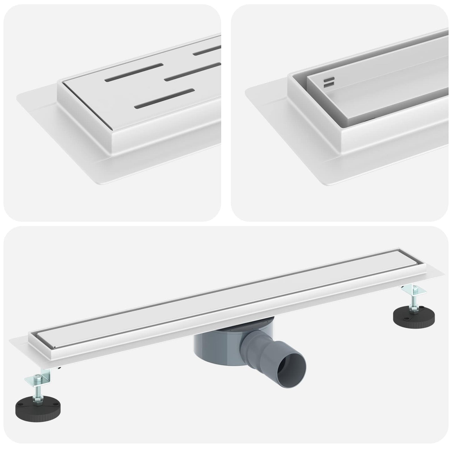 Dusjdren 2-i-1 med 360° Siphon sølv 60 cm Rustfritt Stål 304