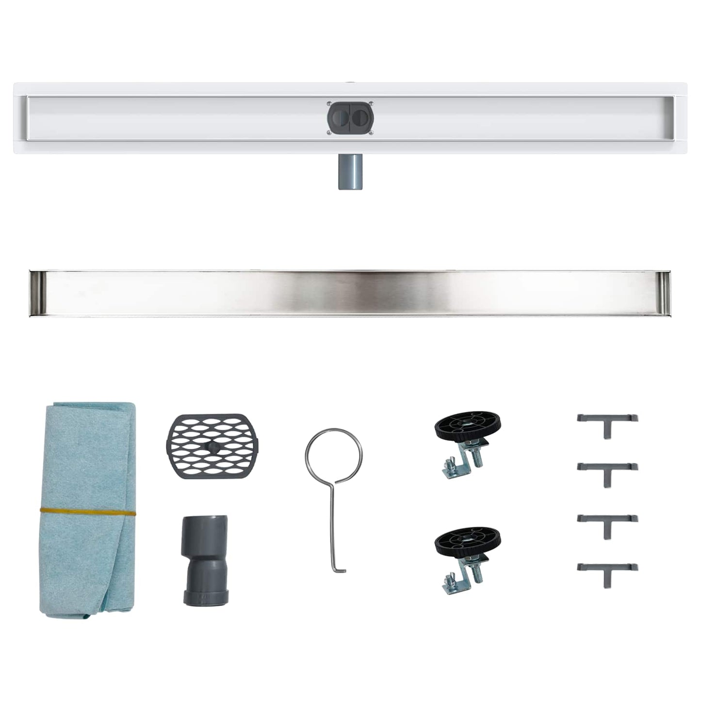 Dusjdren 2-i-1 med 360° Siphon sølv 100 cm Rustfritt Stål 304