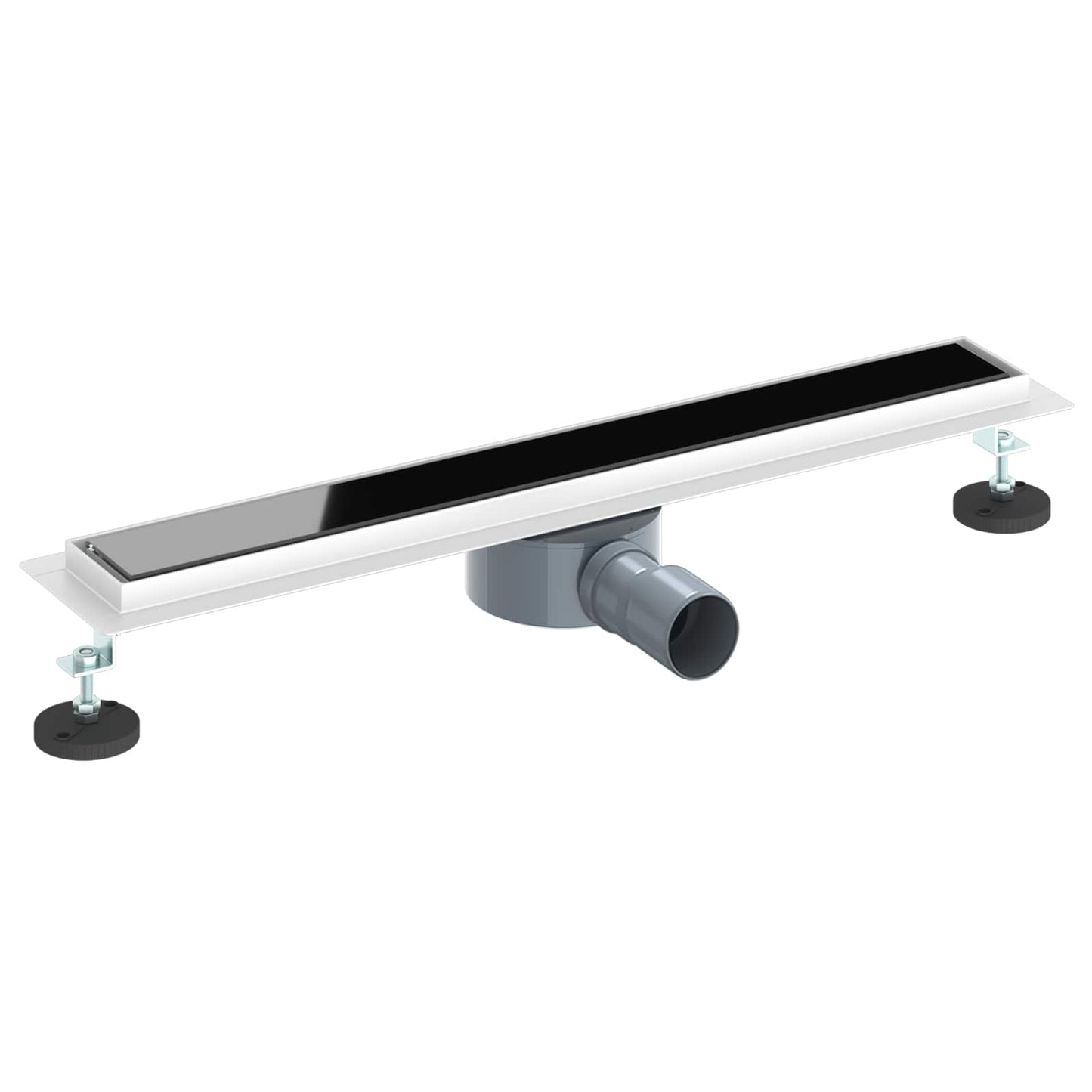 Dusjavløp Glasslokk med 360° Siphon Svart 60 cm