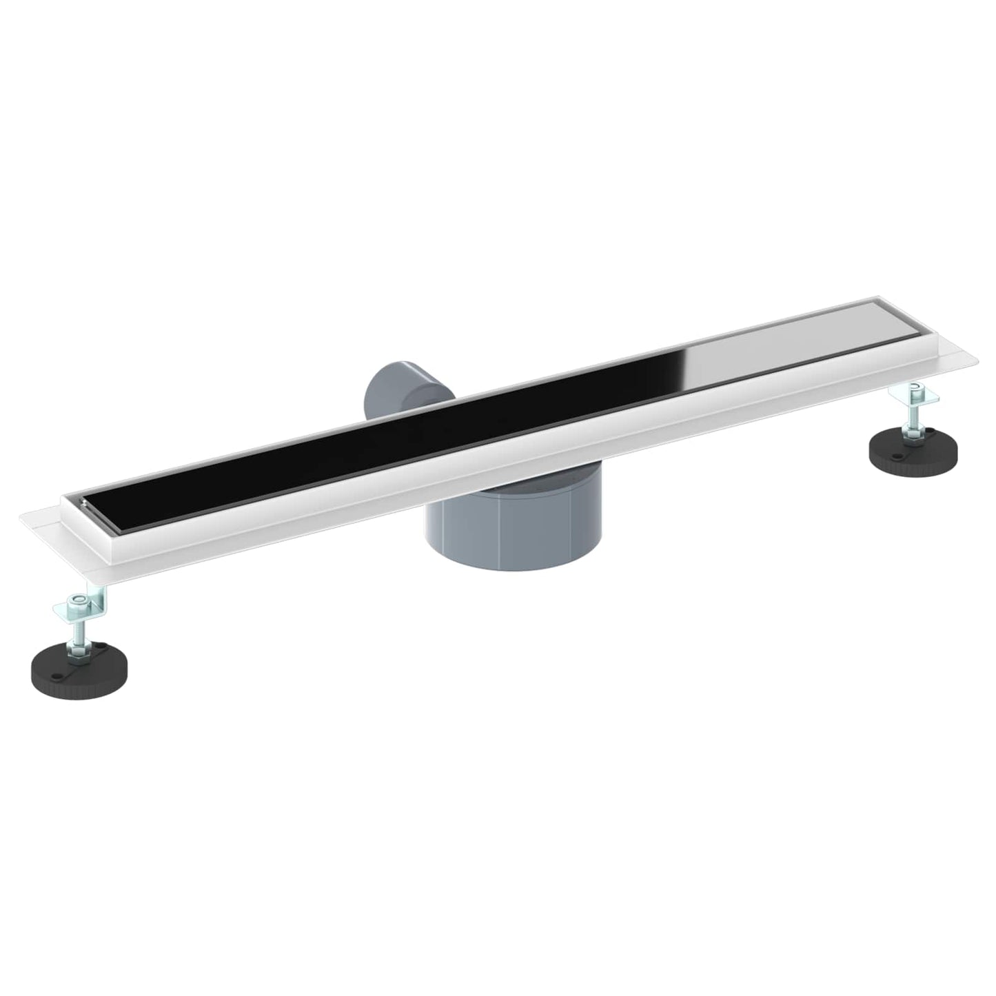 Dusjavløp Glasslokk med 360° Siphon Svart 60 cm