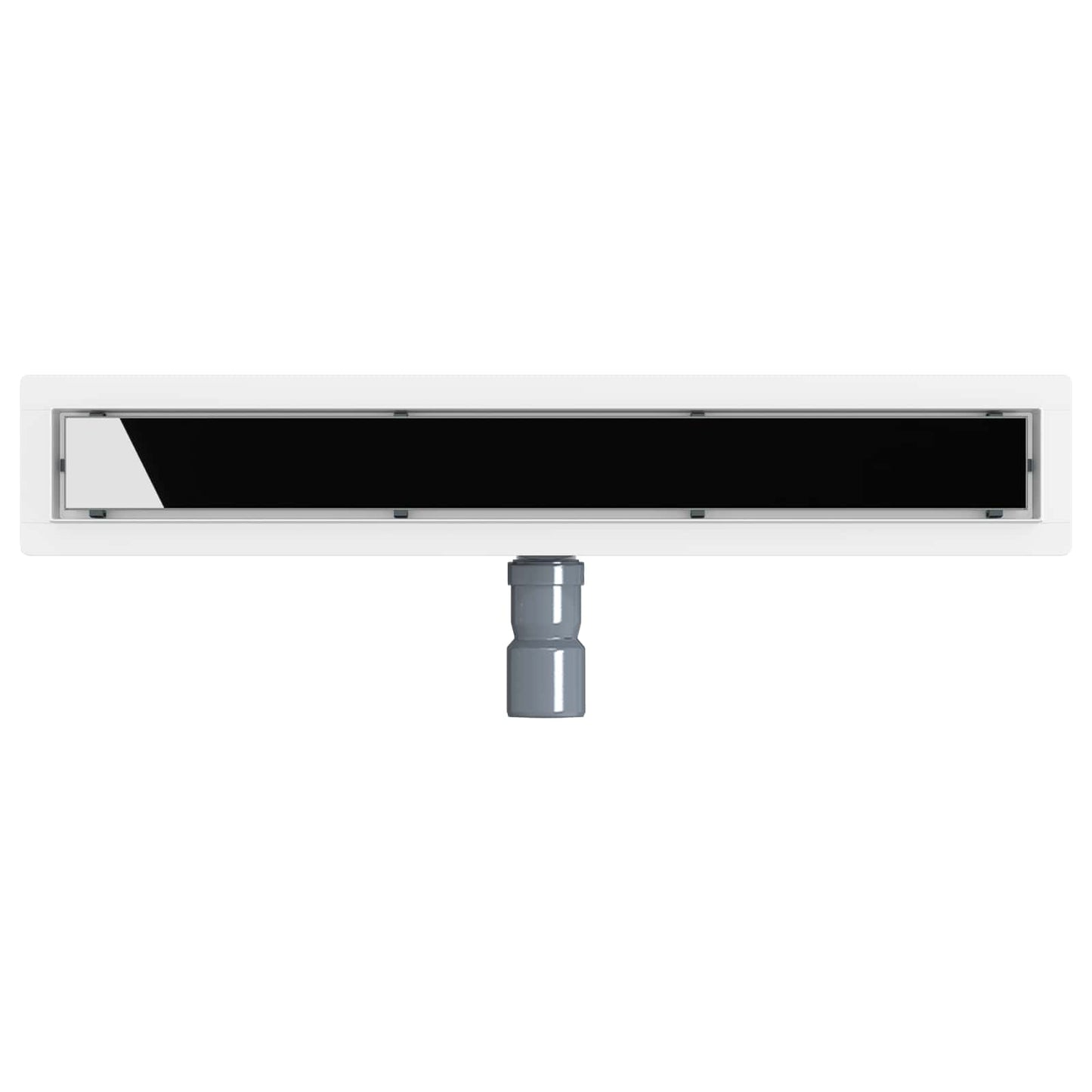 Dusjavløp Glasslokk med 360° Siphon Svart 60 cm