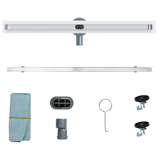360° dusjdrenering med slankt design sølv 80 cm