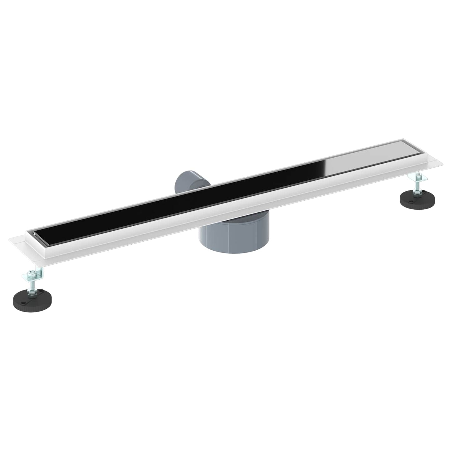 Dusjavløp Glasslokk med 360° Siphon Svart 70 cm