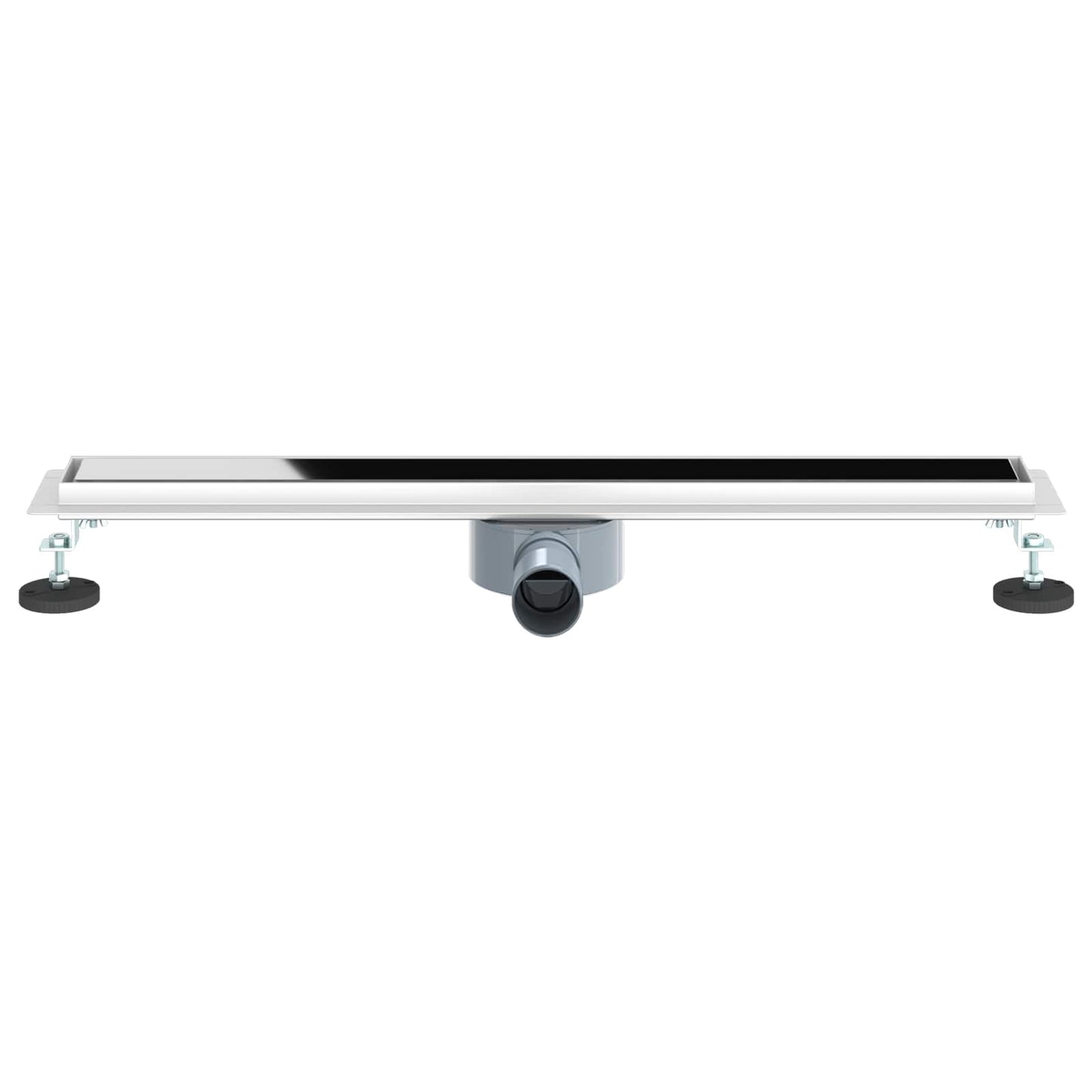 Dusjavløp Glasslokk med 360° Siphon Svart 70 cm