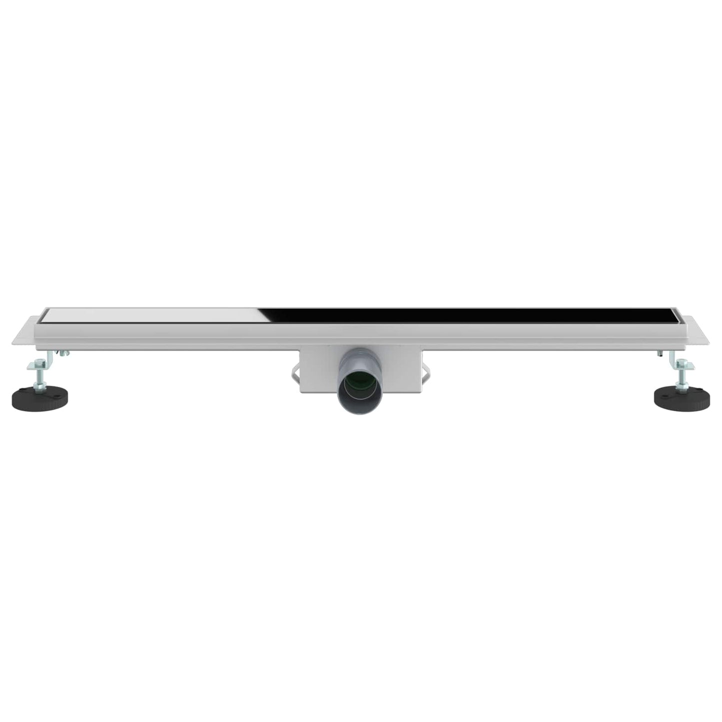 Dusjavløp med Glassdeksel Svart 80 cm Rustfritt Stål 304