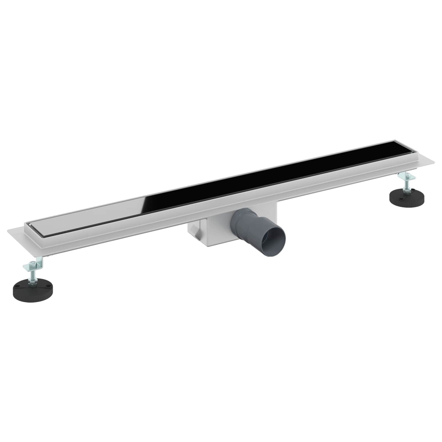 Dusjavløp med Glassdeksel Svart 70 cm Rustfritt Stål 304