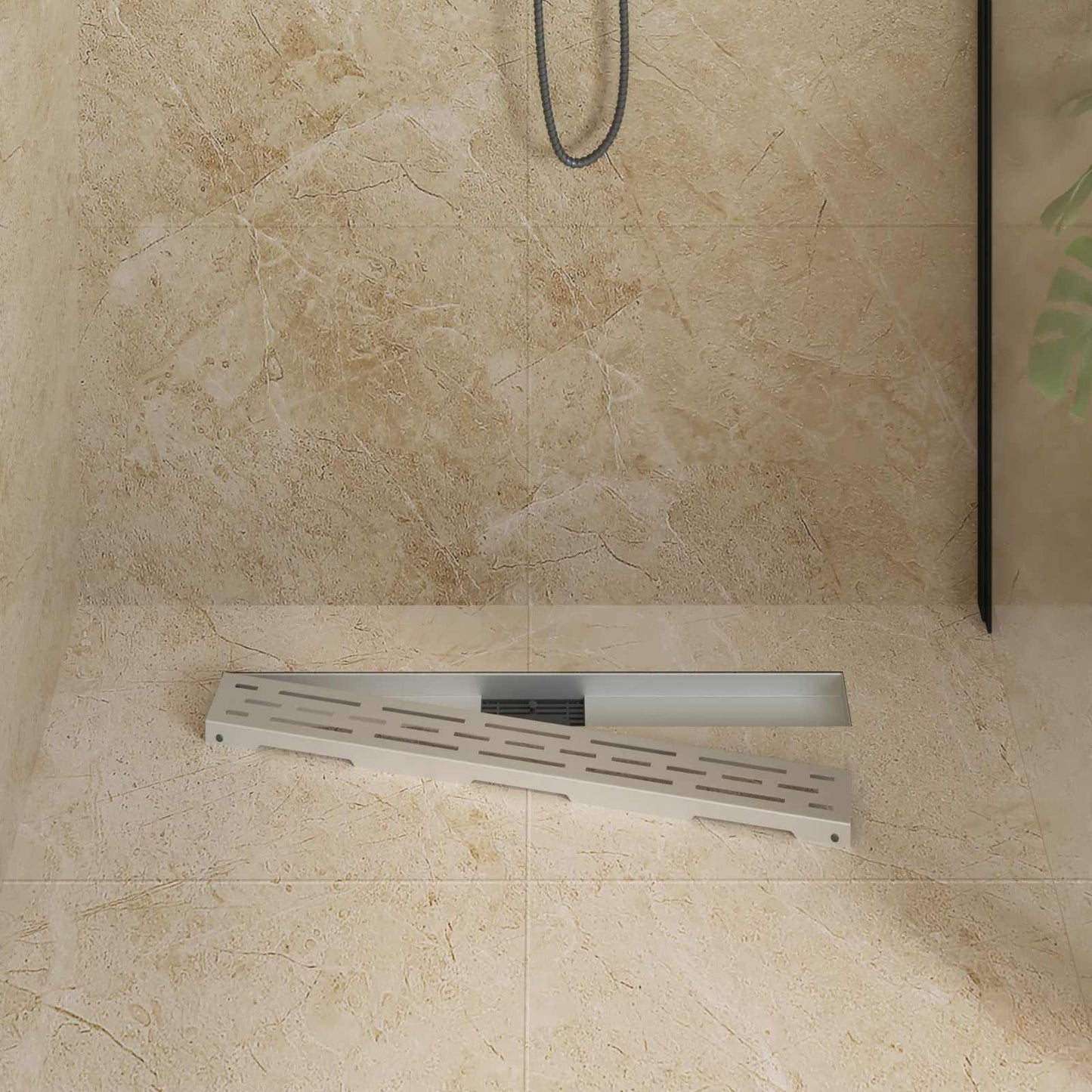 Dusjavløp med Linje Design sølv 70 cm Rustfritt Stål 304