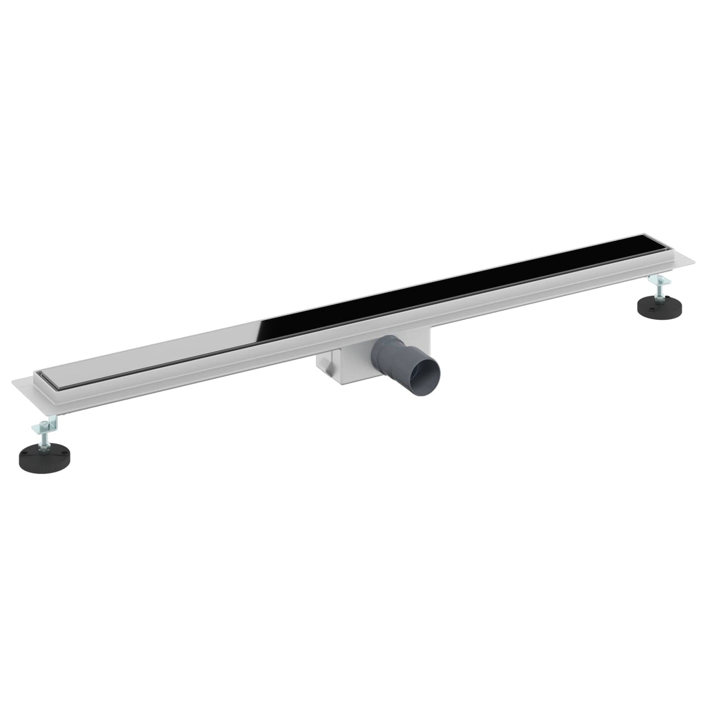 Dusjavløp med Glassdeksel Svart 90 cm Rustfritt Stål 304
