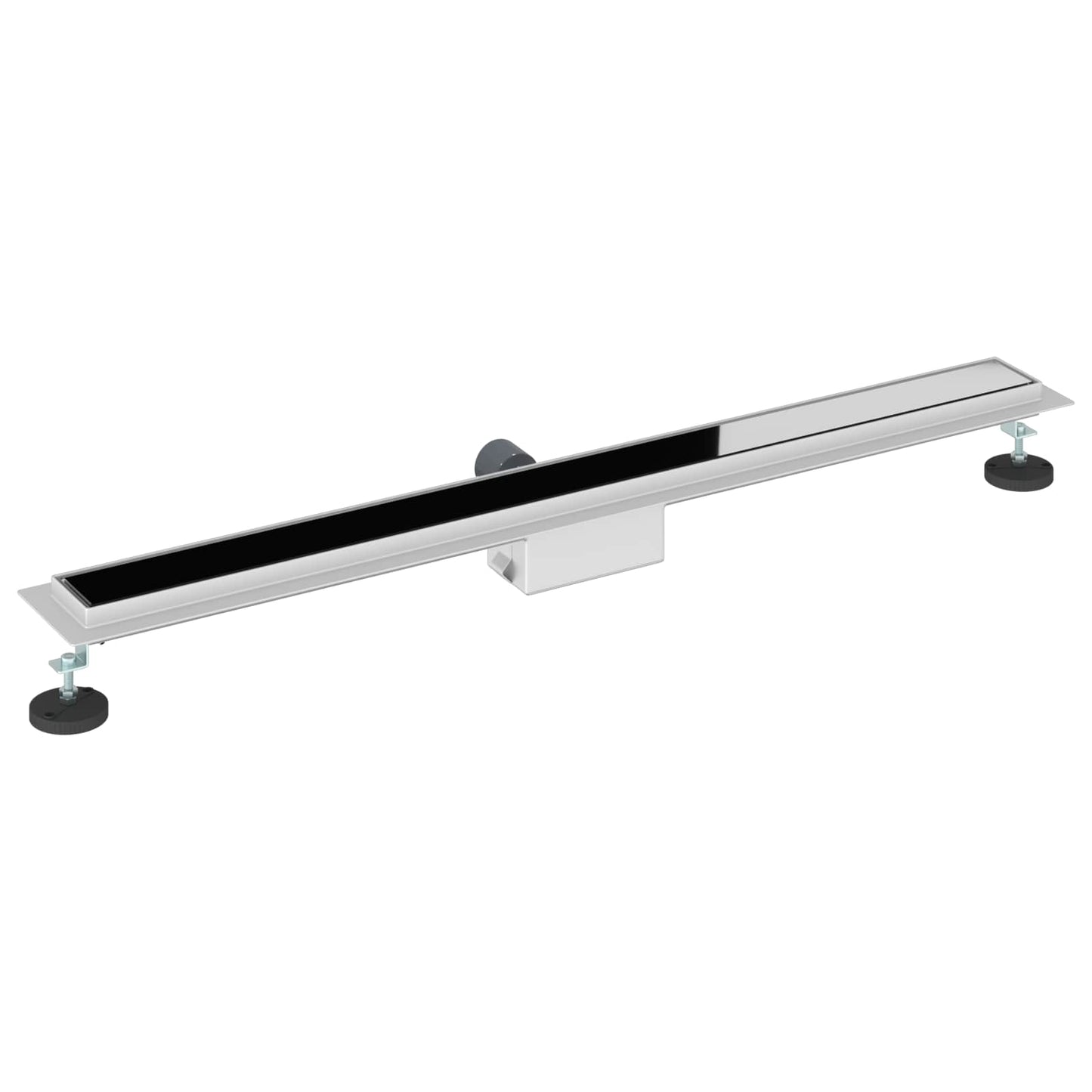 Dusjavløp med Glassdeksel Svart 90 cm Rustfritt Stål 304