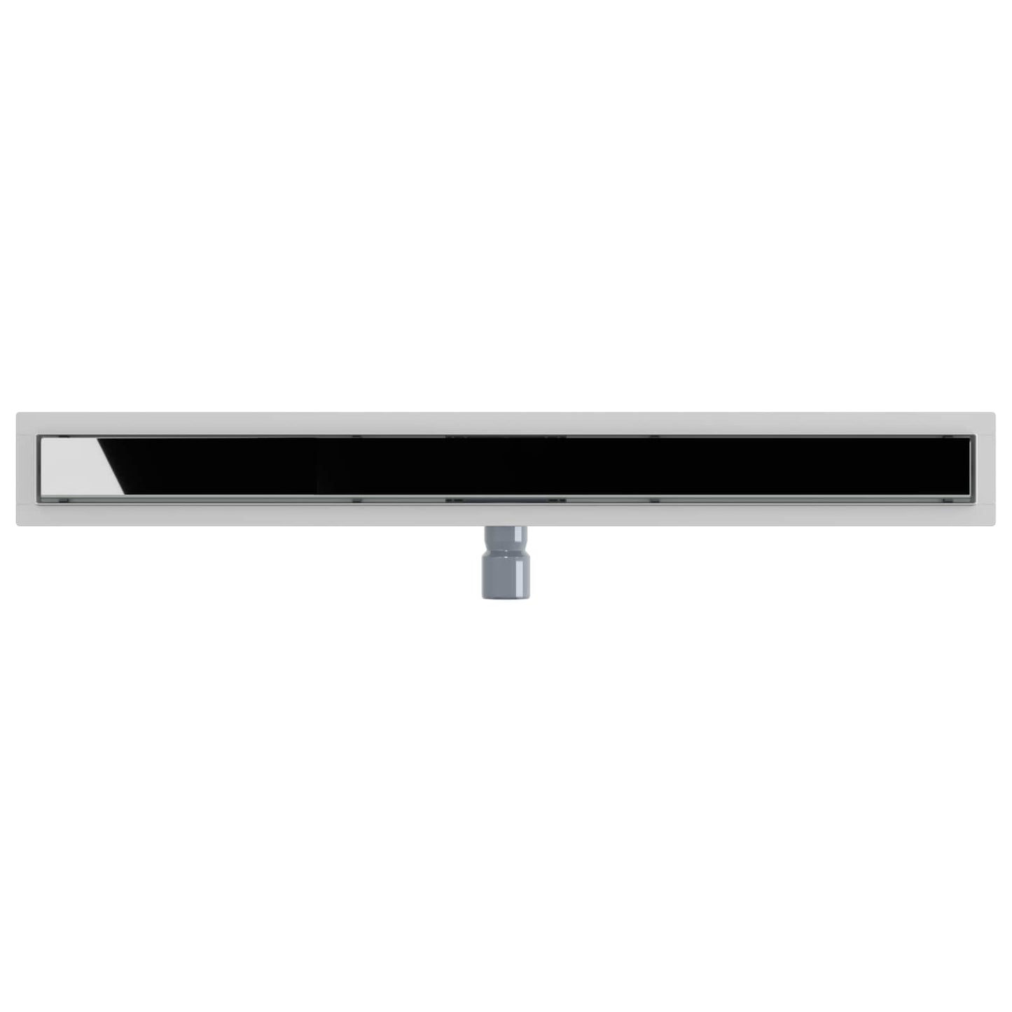 Dusjavløp med Glassdeksel Svart 90 cm Rustfritt Stål 304