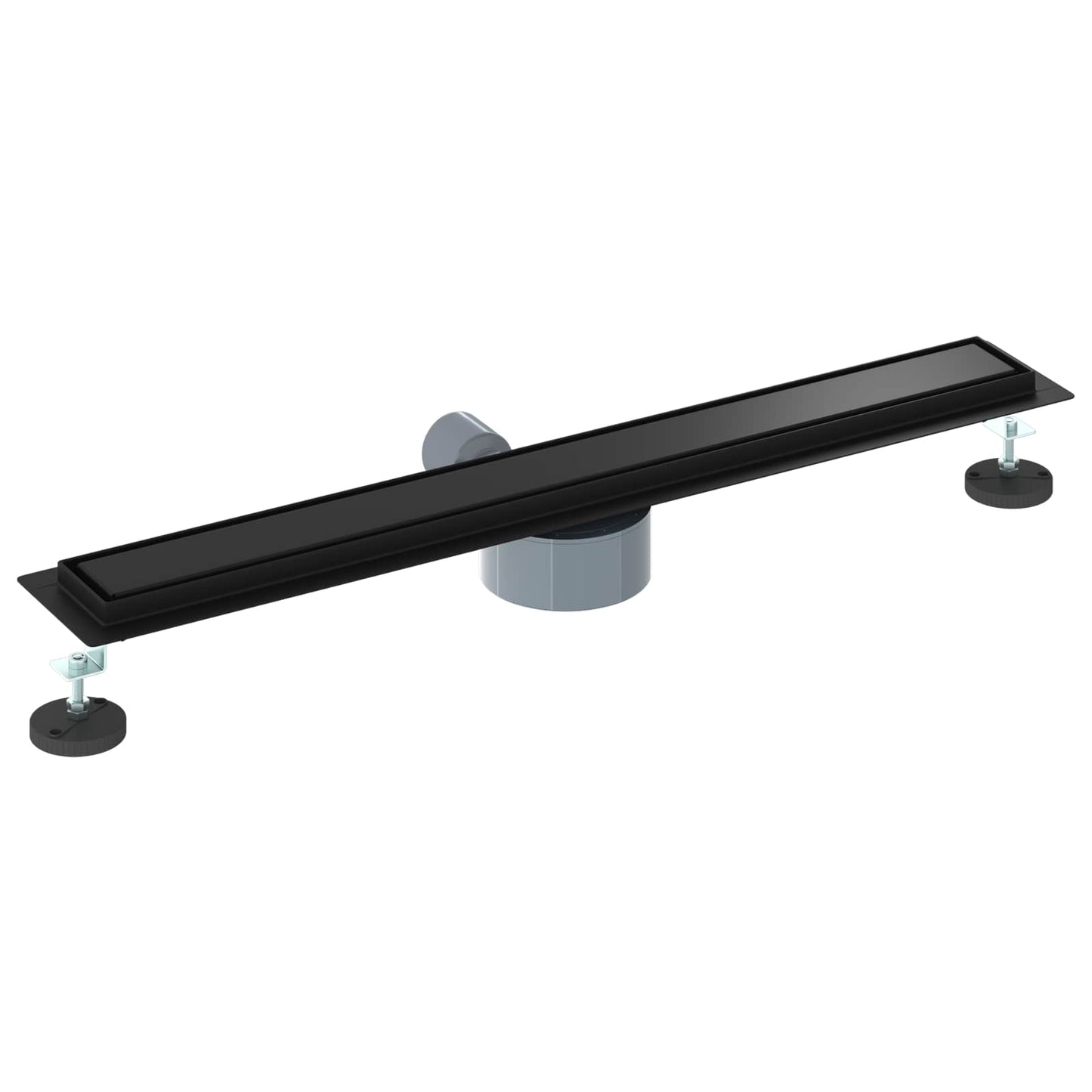 Dusjdren 2-i-1 med 360° Siphon Svart 70 cm Rustfritt Stål 304