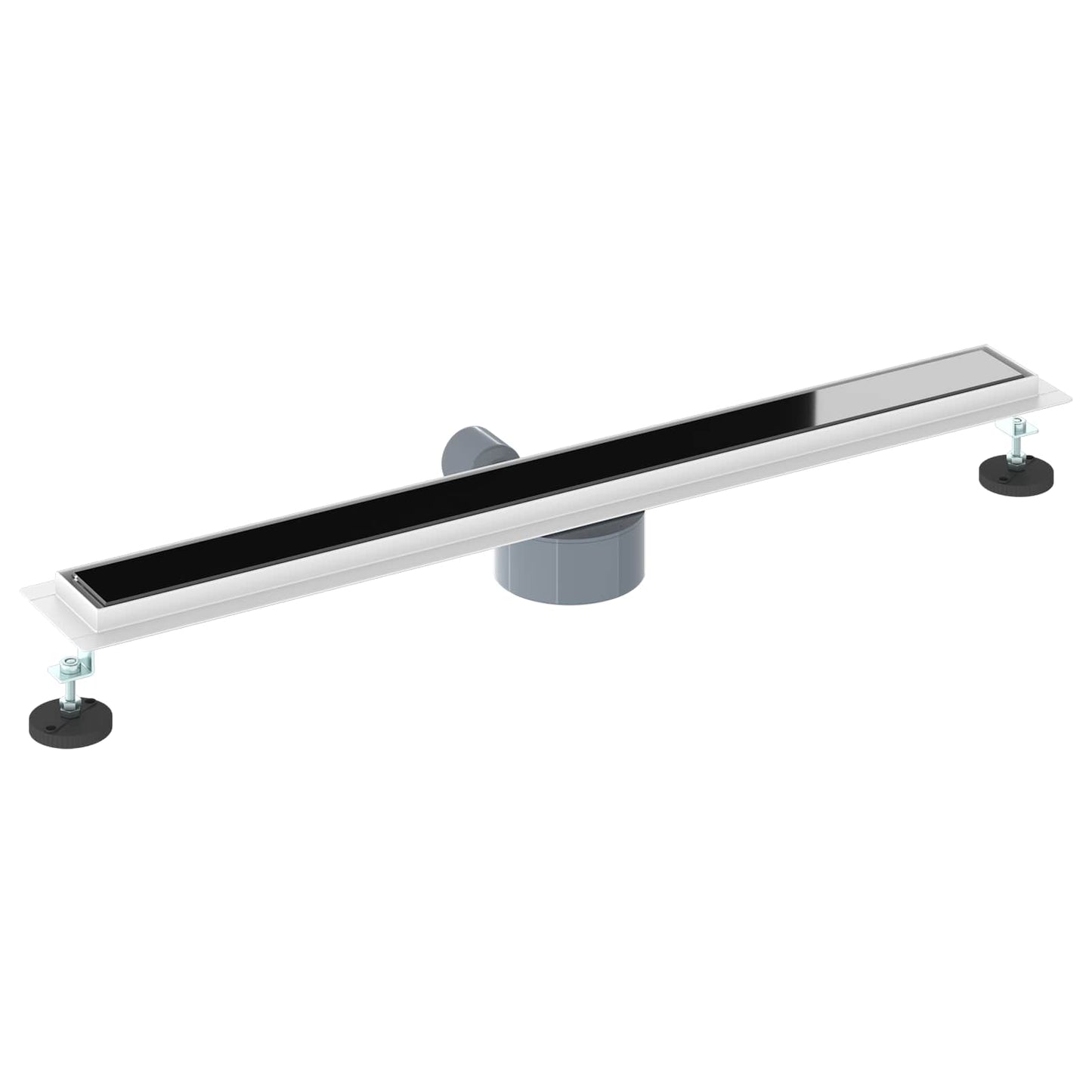 Dusjavløp Glasslokk med 360° Siphon Svart 80 cm