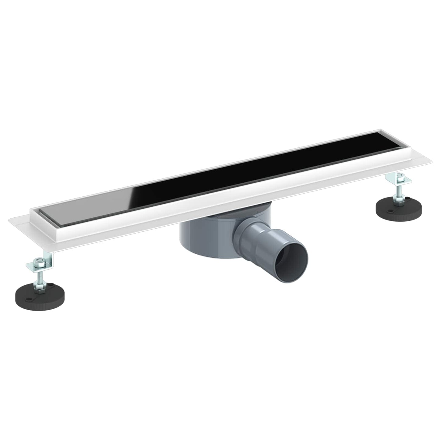 Dusjavløp Glasslokk med 360° Siphon Svart 50 cm