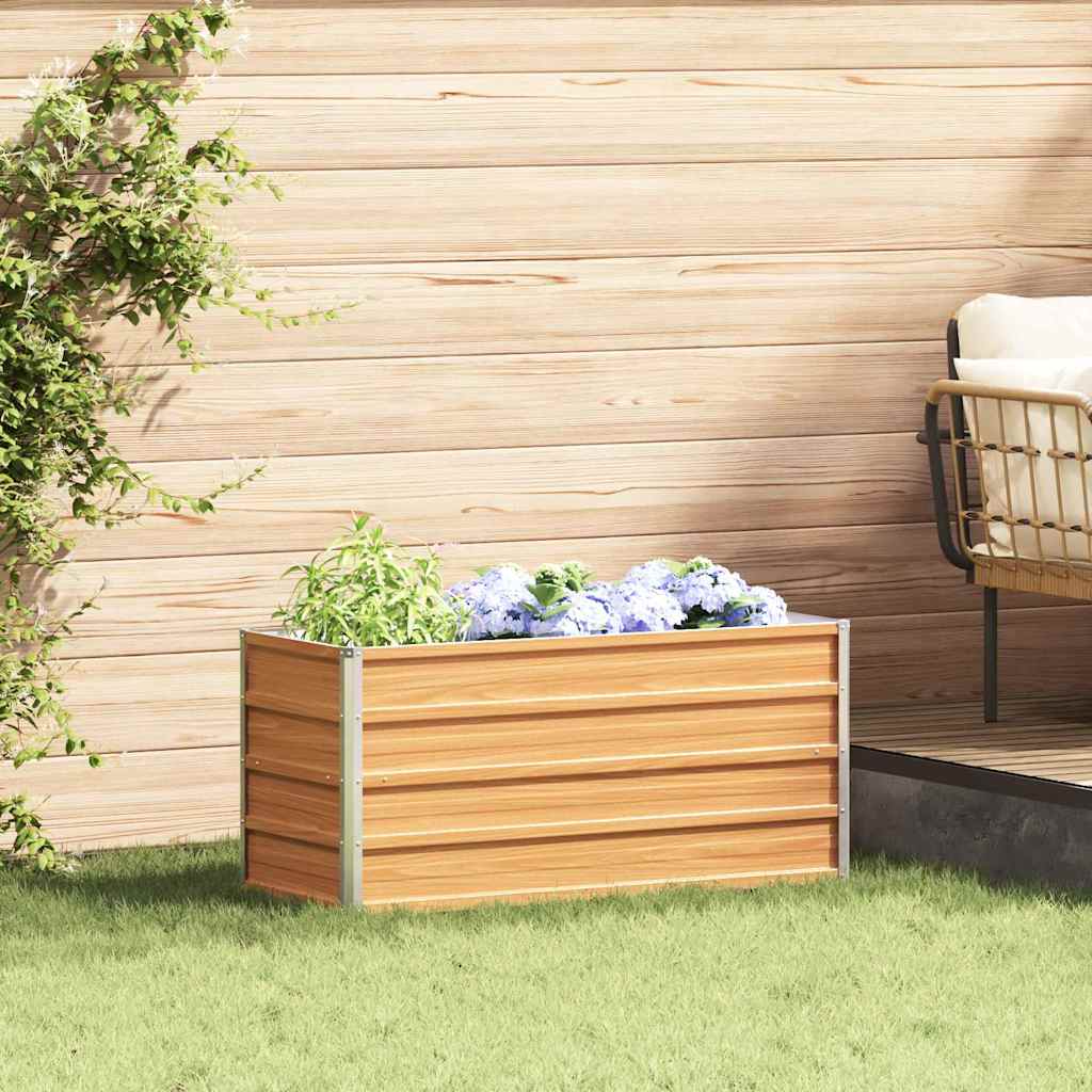 Høybed Lys Brun 100 x 40 x 45 cm Galvanisert stål