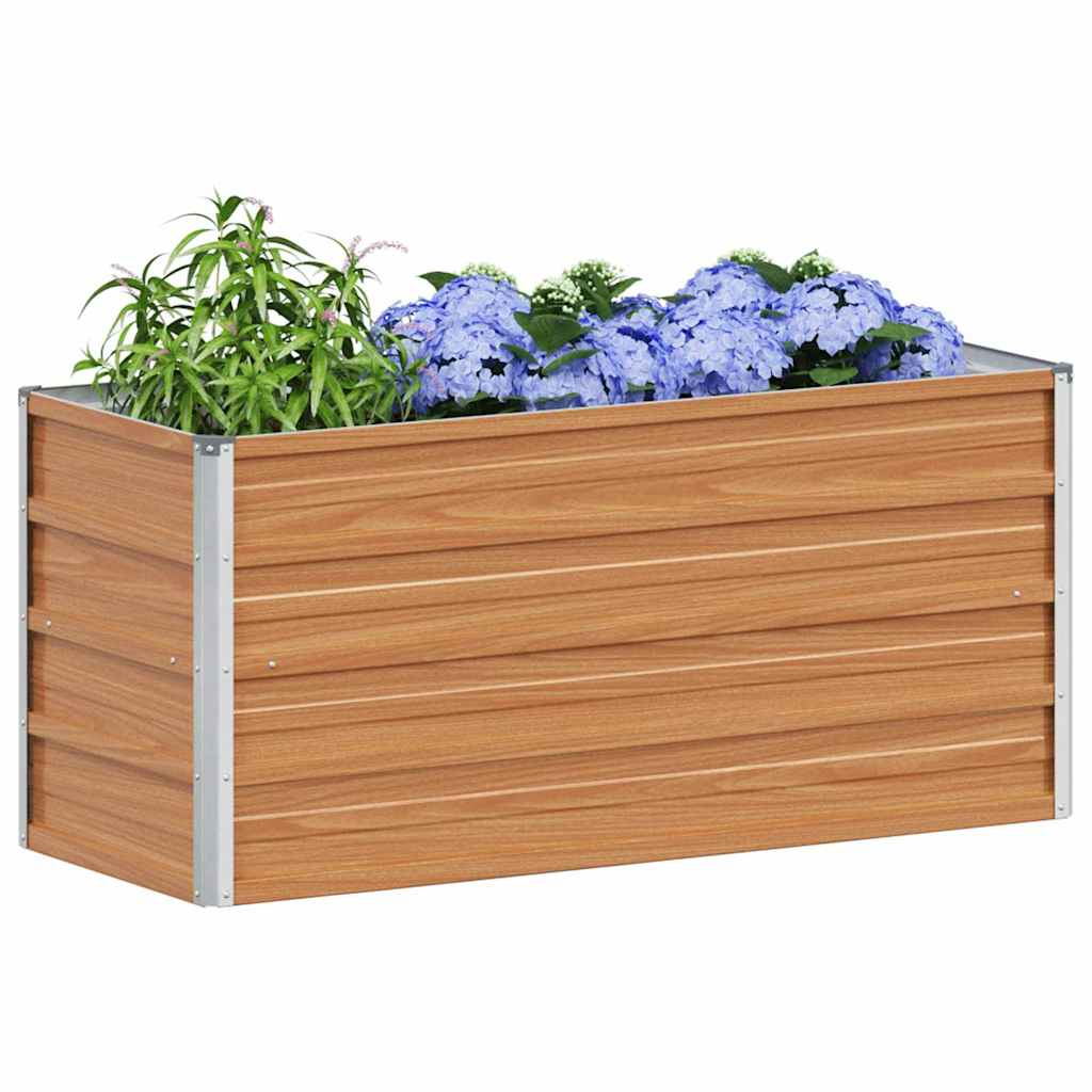 Høybed Lys Brun 100 x 40 x 45 cm Galvanisert stål