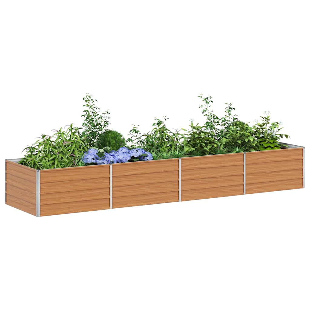 Høybed Lys Brun 320 x 80 x 45 cm Galvanisert stål