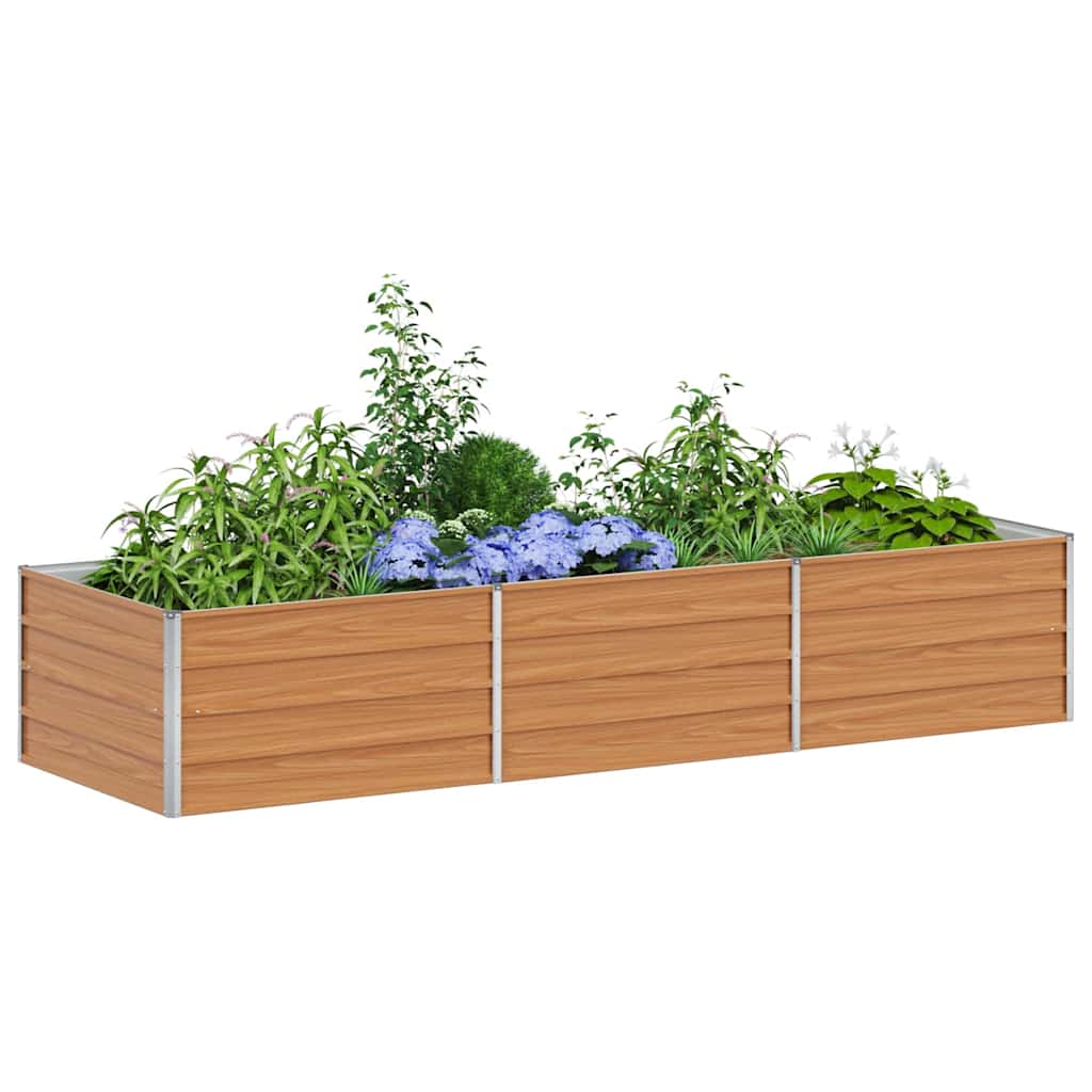Høybed Lys Brun 240 x 80 x 45 cm Galvanisert stål