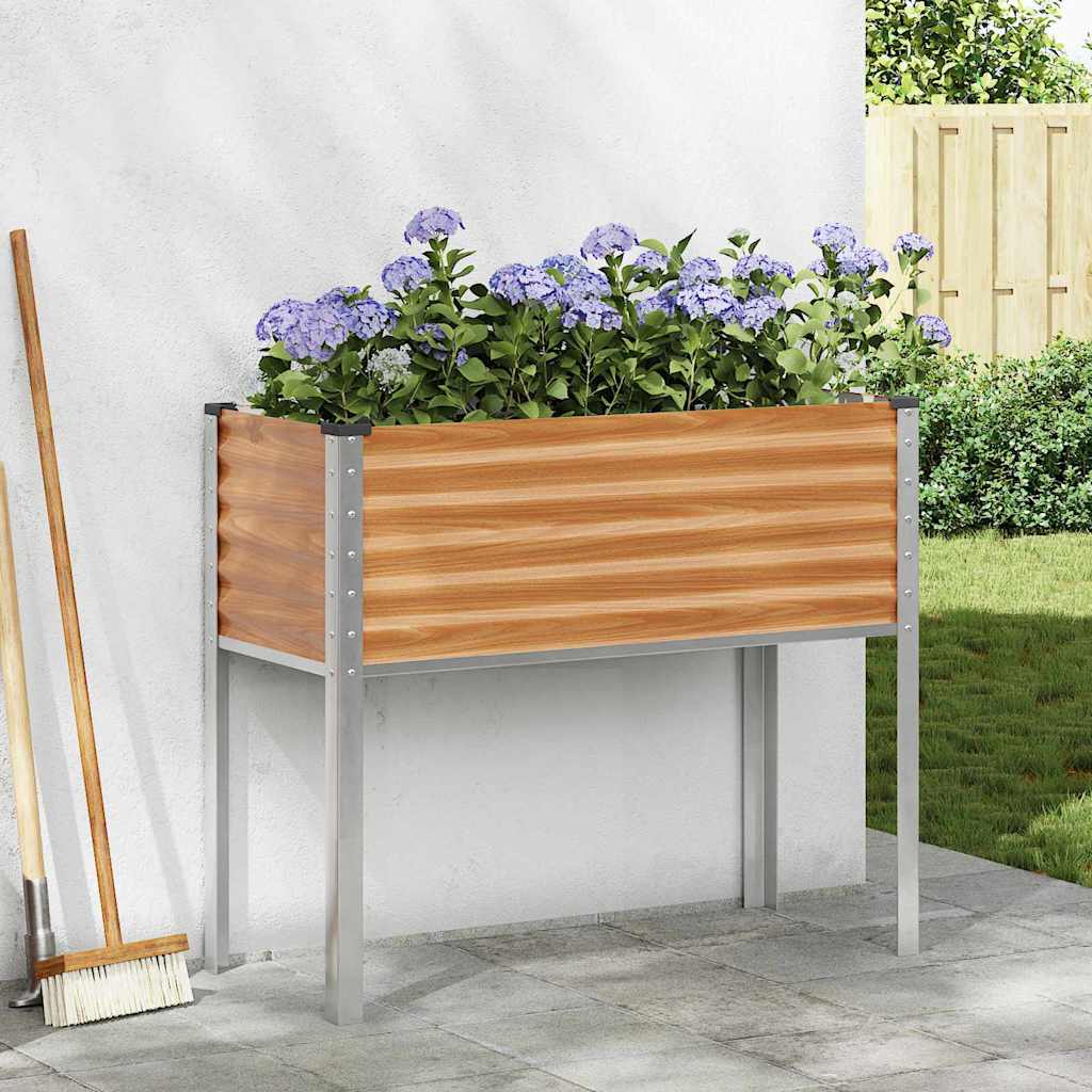 Hageblomsterpotte Lys Brun 100 x 45 x 90 cm Galvanisert Stål