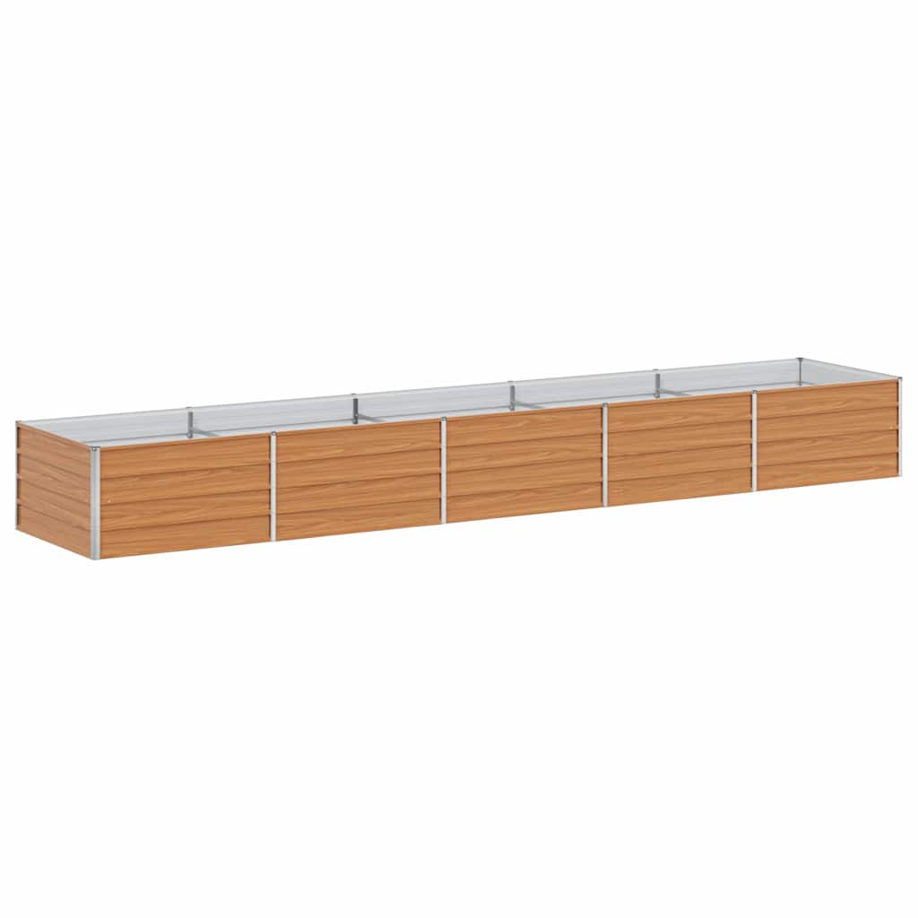 Høybed Lys Brun 400 x 80 x 45 cm Galvanisert stål