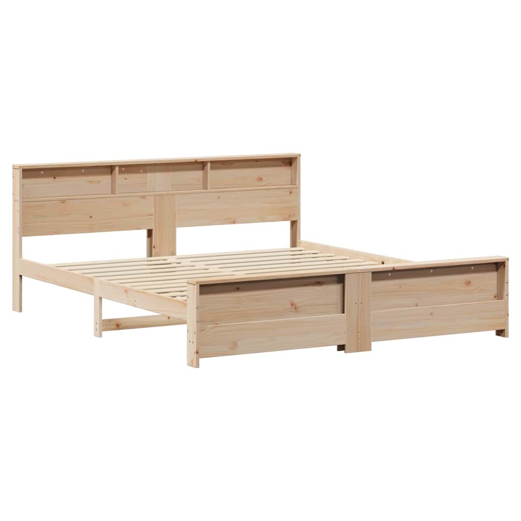 Sengestamme med hodegjerde Brun 200 x 200 cm Heltre furu