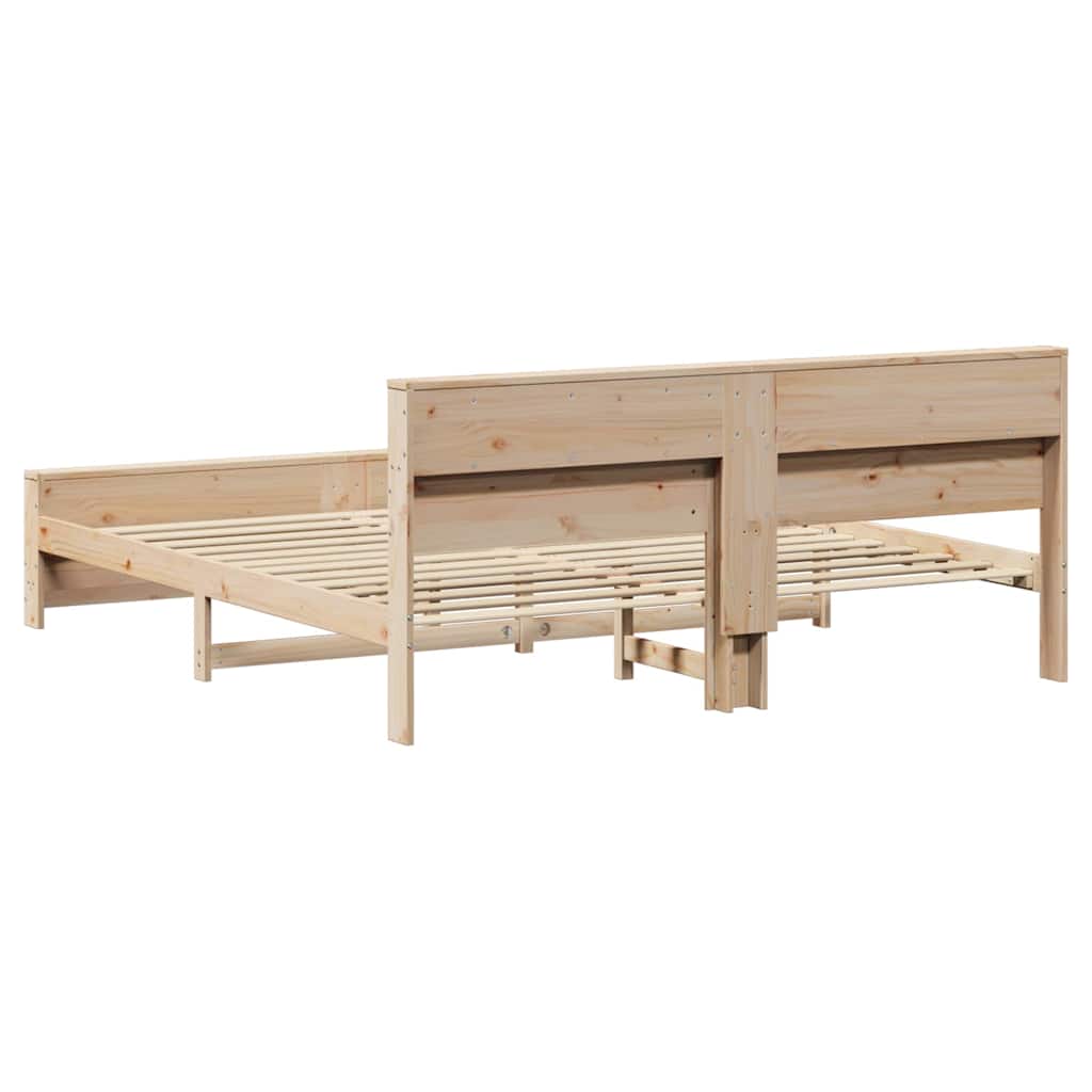 Sengestamme med hodegjerde Brun 200 x 200 cm Heltre furu