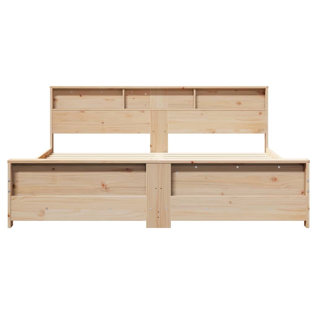 Sengestamme med hodegjerde Brun 200 x 200 cm Heltre furu