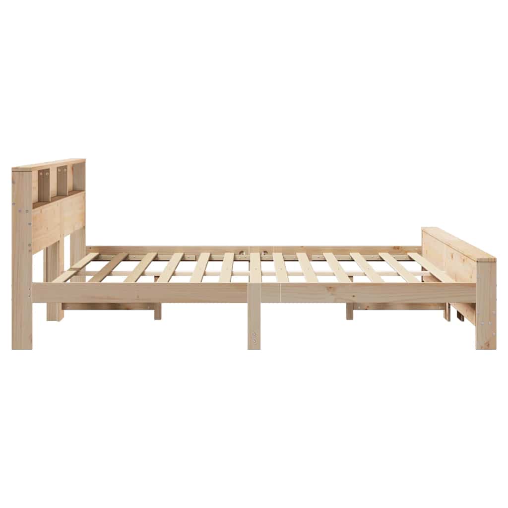 Sengestamme med hodegjerde Brun 200 x 200 cm Heltre furu