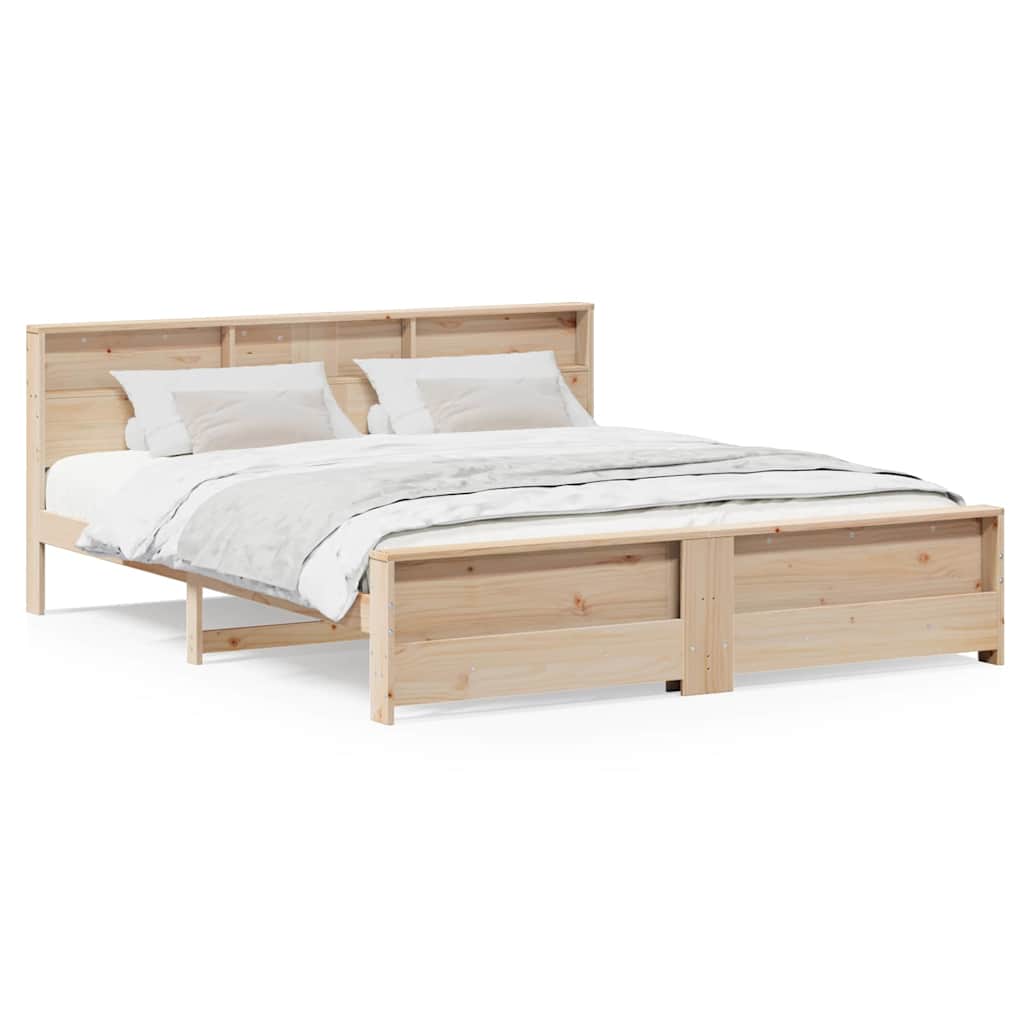Sengestamme med hodegjerde Brun 200 x 200 cm Heltre furu