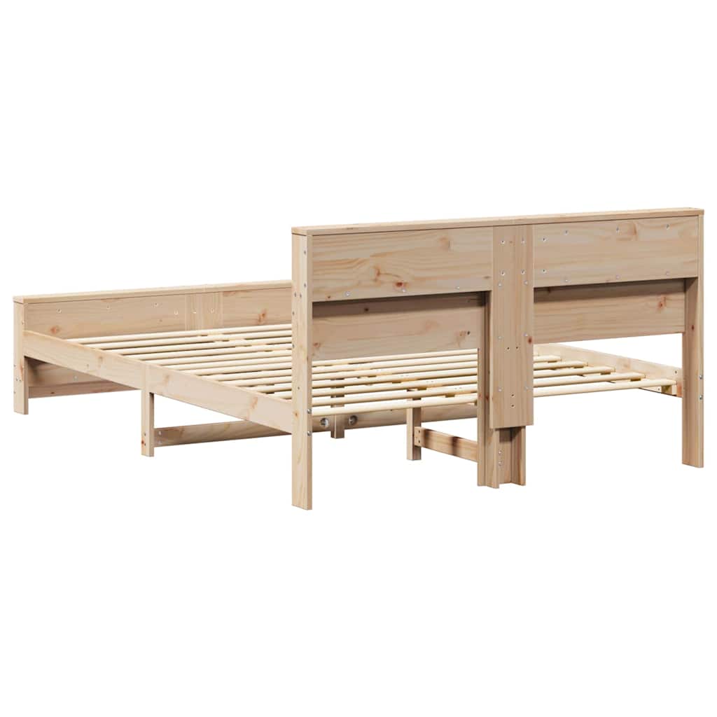 Sengestamme med hodegjerde Brun 160 x 200 cm Heltre furu