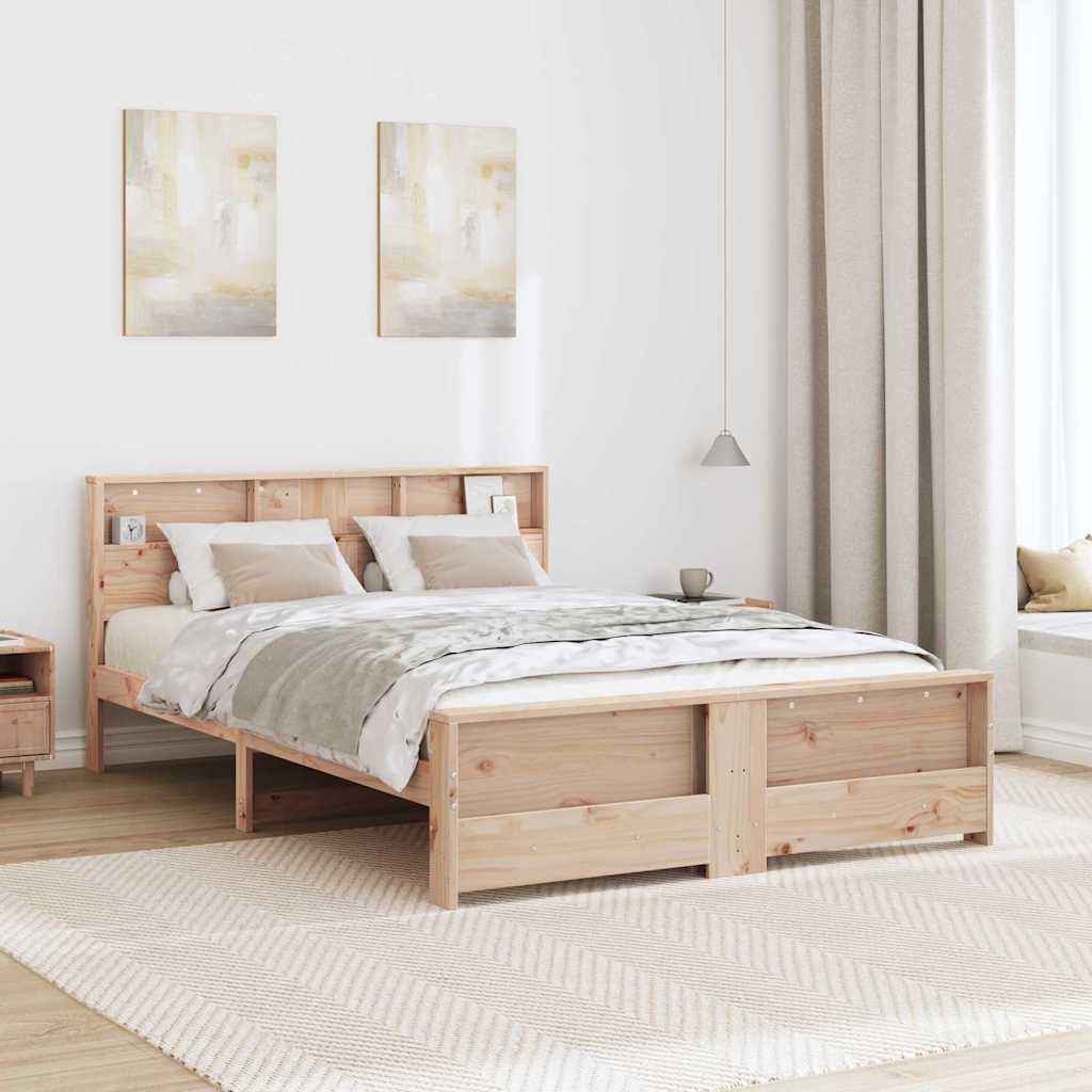 Sengestamme med hodegjerde Brun 150 x 200 cm Konstruert tre
