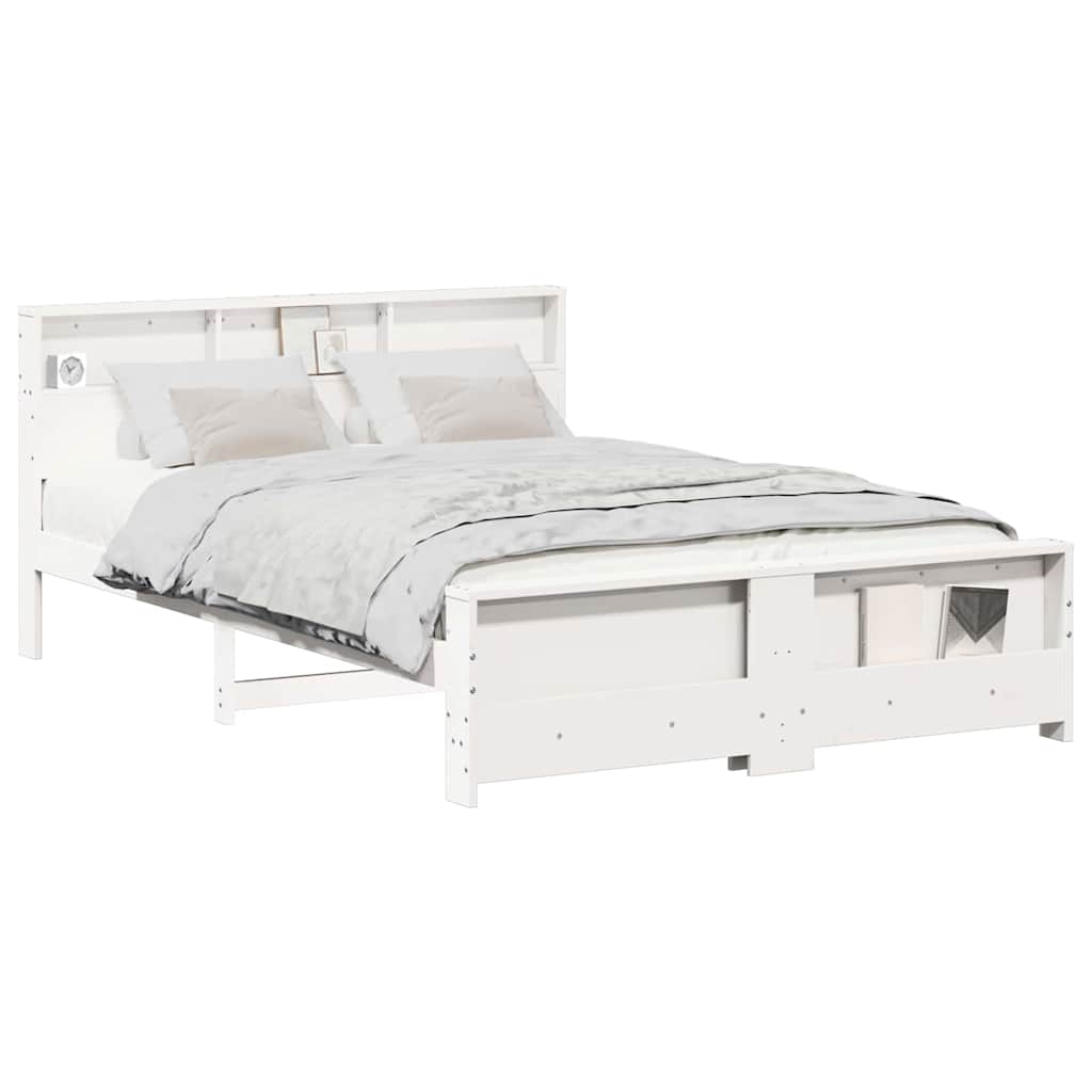 Sengestamme med hodegjerde Hvit 150 x 200 cm Heltre furu