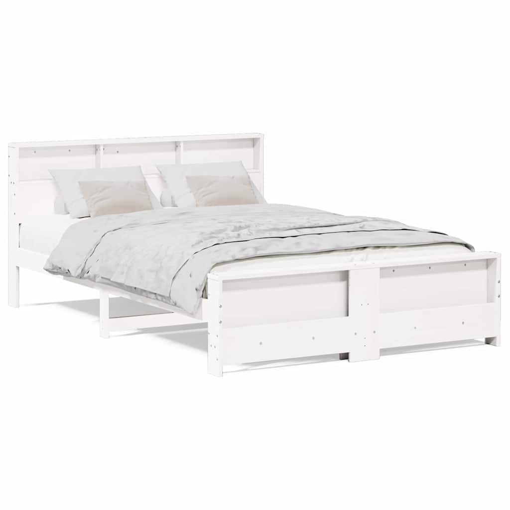 Sengestamme med hodegjerde Hvit 150 x 200 cm Heltre furu