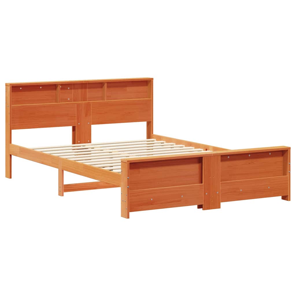 Sengestamme med hodegjerde Voksbrun 150 x 200 cm Heltre furu