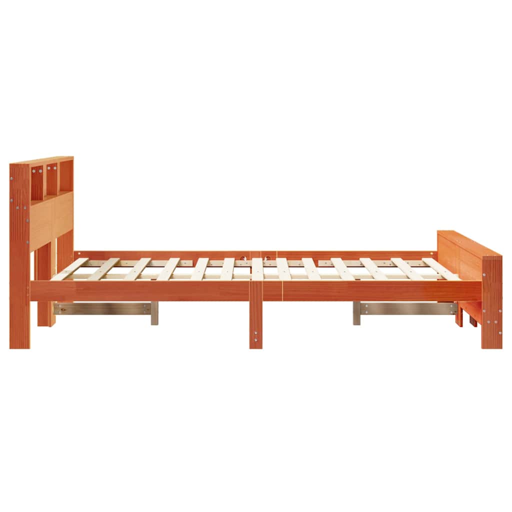 Sengestamme med hodegjerde Voksbrun 150 x 200 cm Heltre furu
