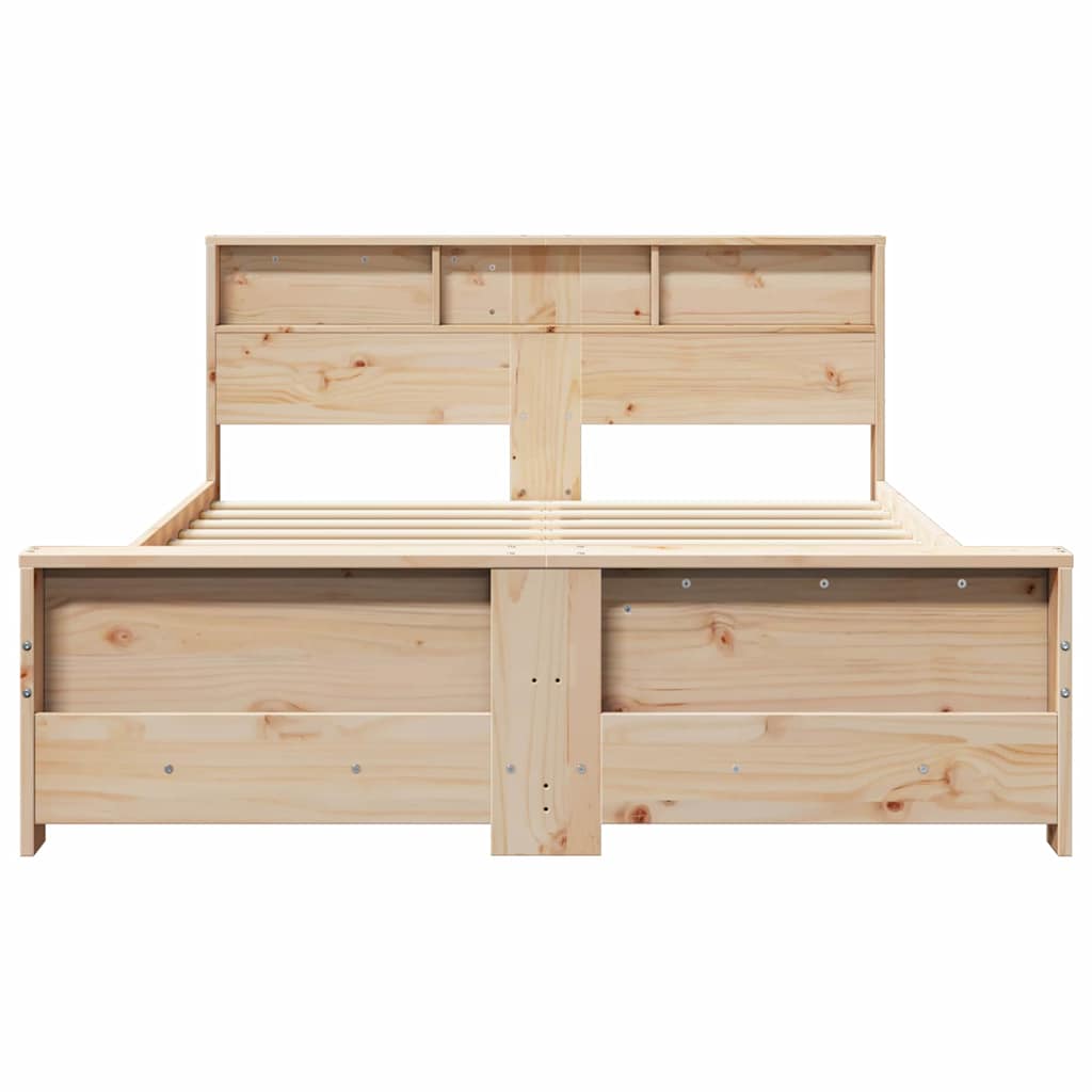Sengestamme med hodegjerde Brun 140 x 200 cm Heltre furu