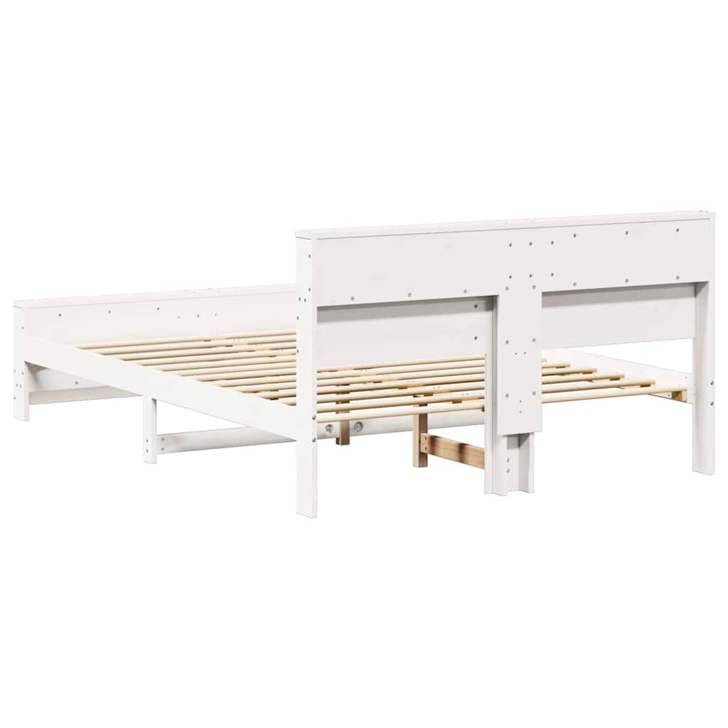 Sengestamme med hodegjerde Hvit 140 x 200 cm Konstruert tre