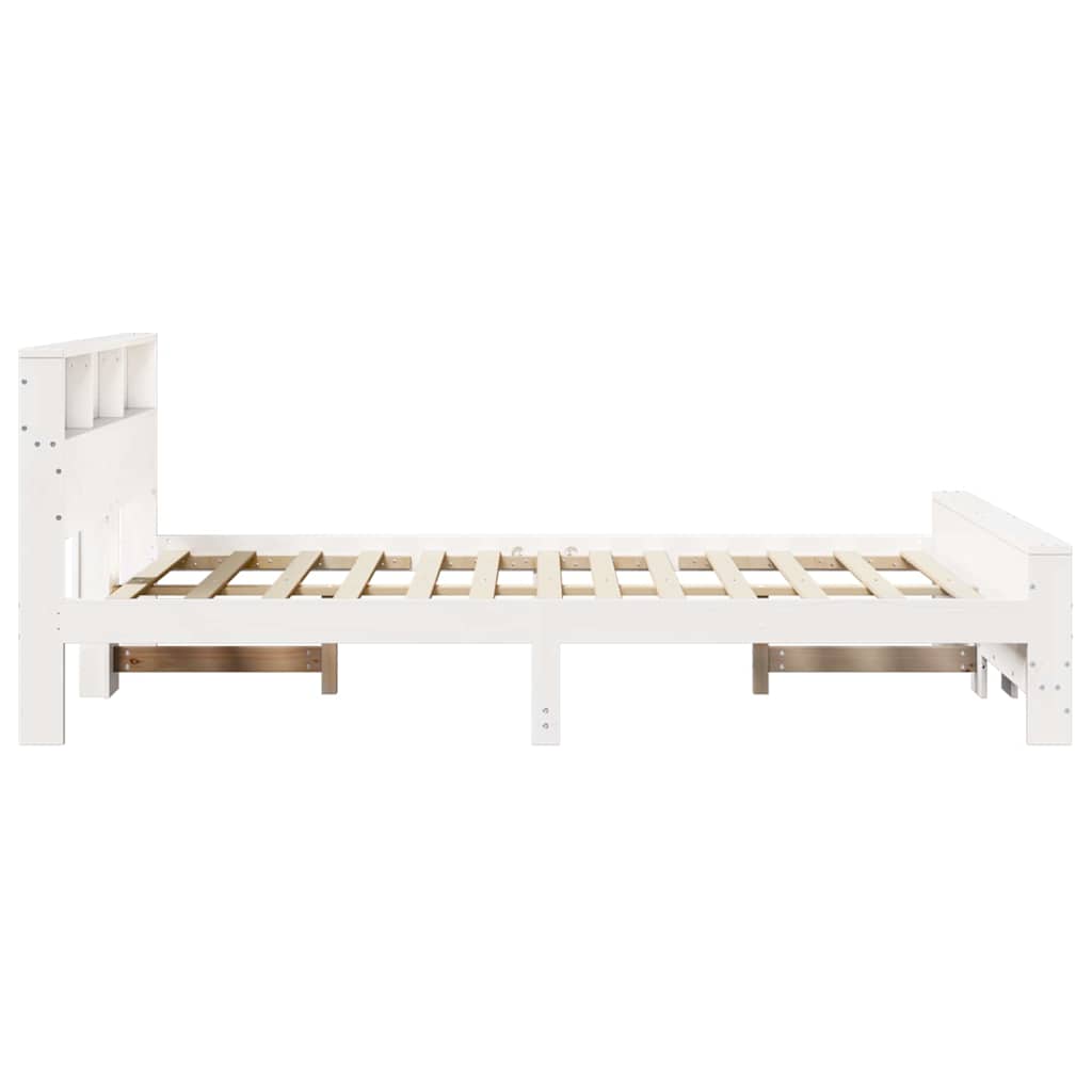 Sengestamme med hodegjerde Hvit 140 x 200 cm Konstruert tre