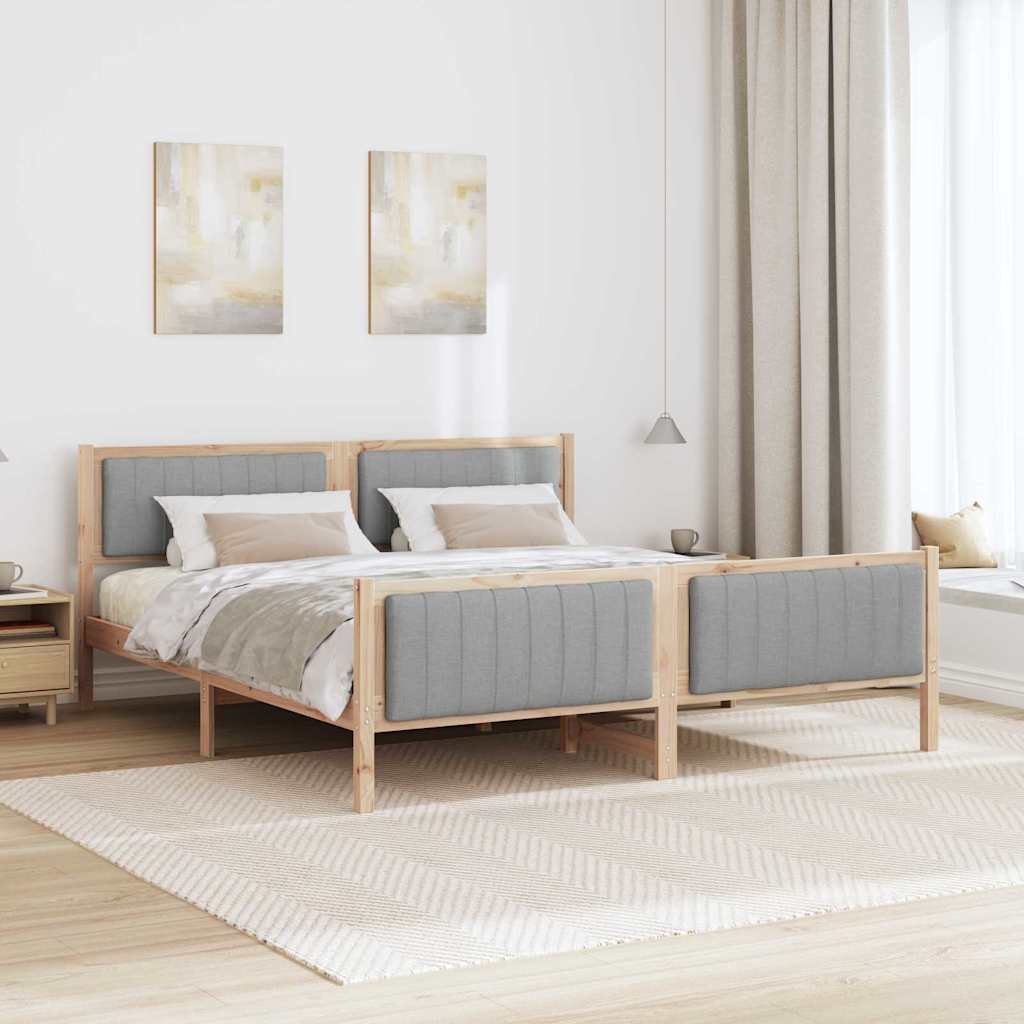 Sengestamme Brun og lys grå 180 x 200 cm Heltre furu