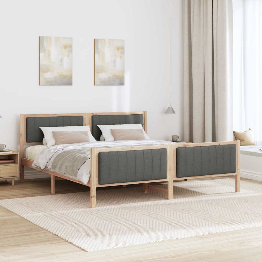 Sengestamme brun og mørkegrå 180 x 200 cm Heltre furu