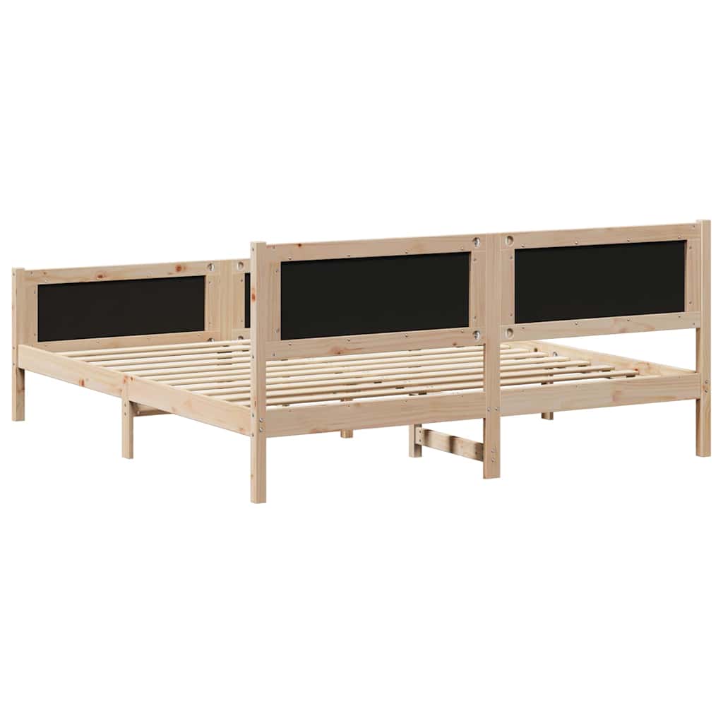 Sengestamme brun og mørkegrå 180 x 200 cm Heltre furu