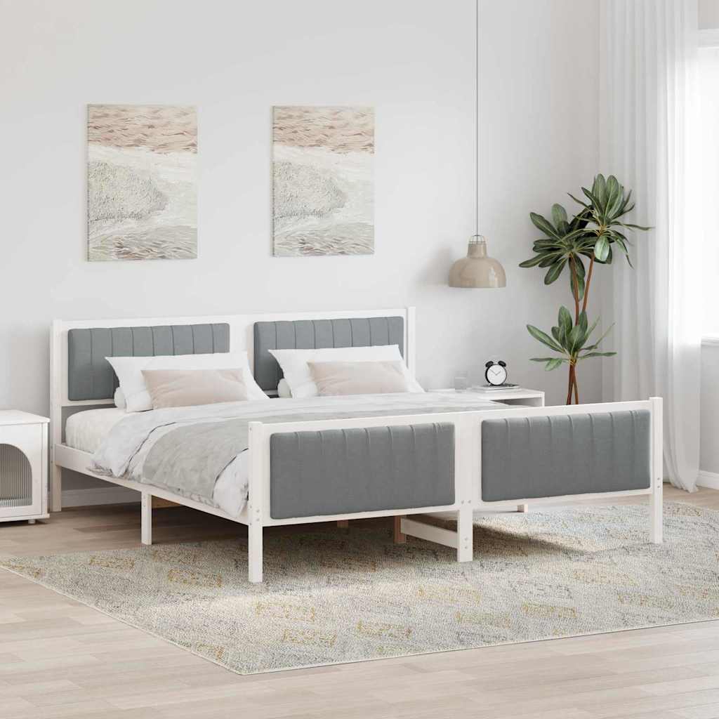 Sengestamme Hvit og lysegrå 180 x 200 cm Heltre furu