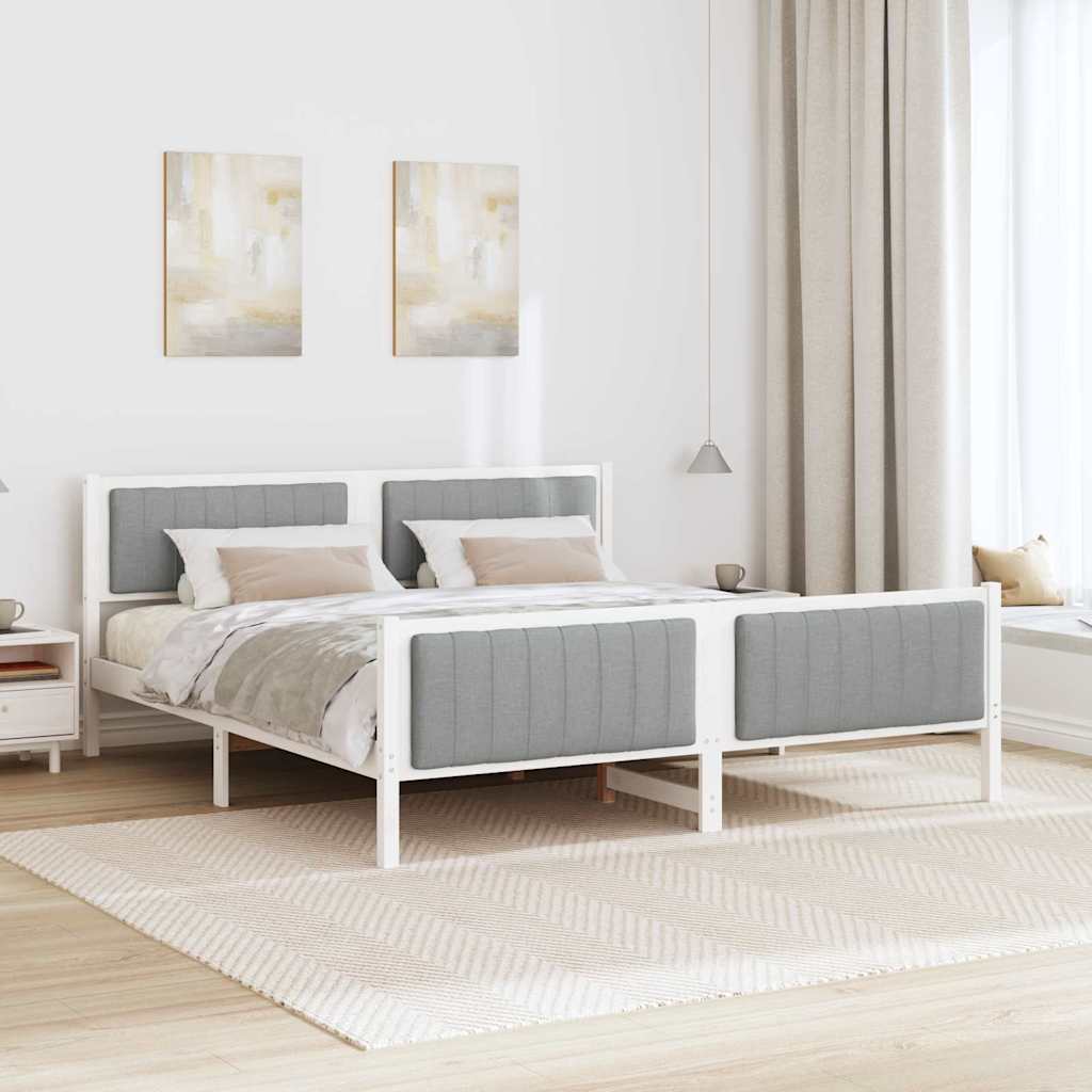 Sengestamme Hvit og lysegrå 180 x 200 cm Heltre furu