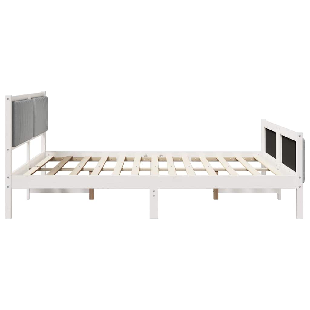 Sengestamme Hvit og lysegrå 180 x 200 cm Heltre furu