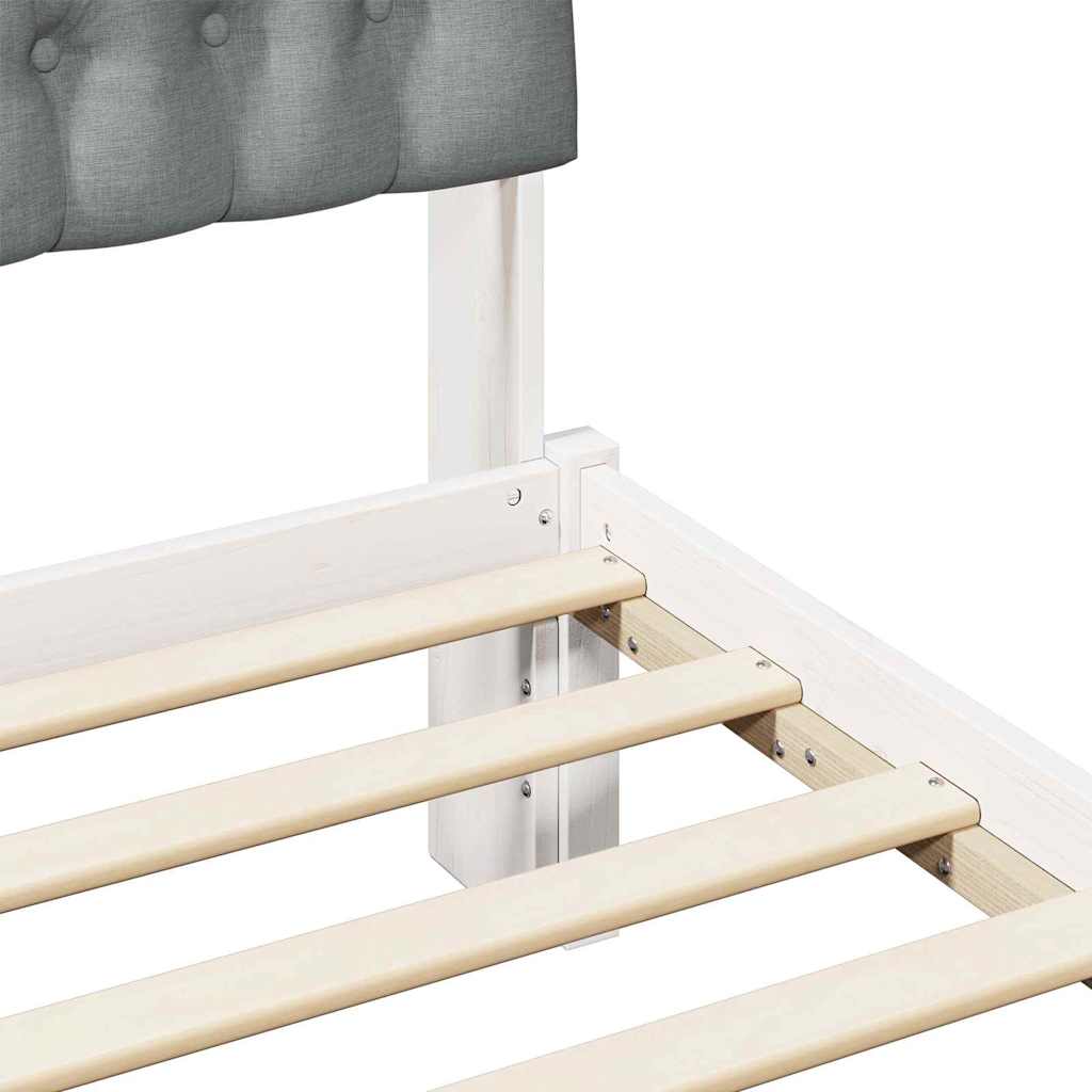 Sengeramme med Polstret Hodegjerde Hvit 200 x 200 cm