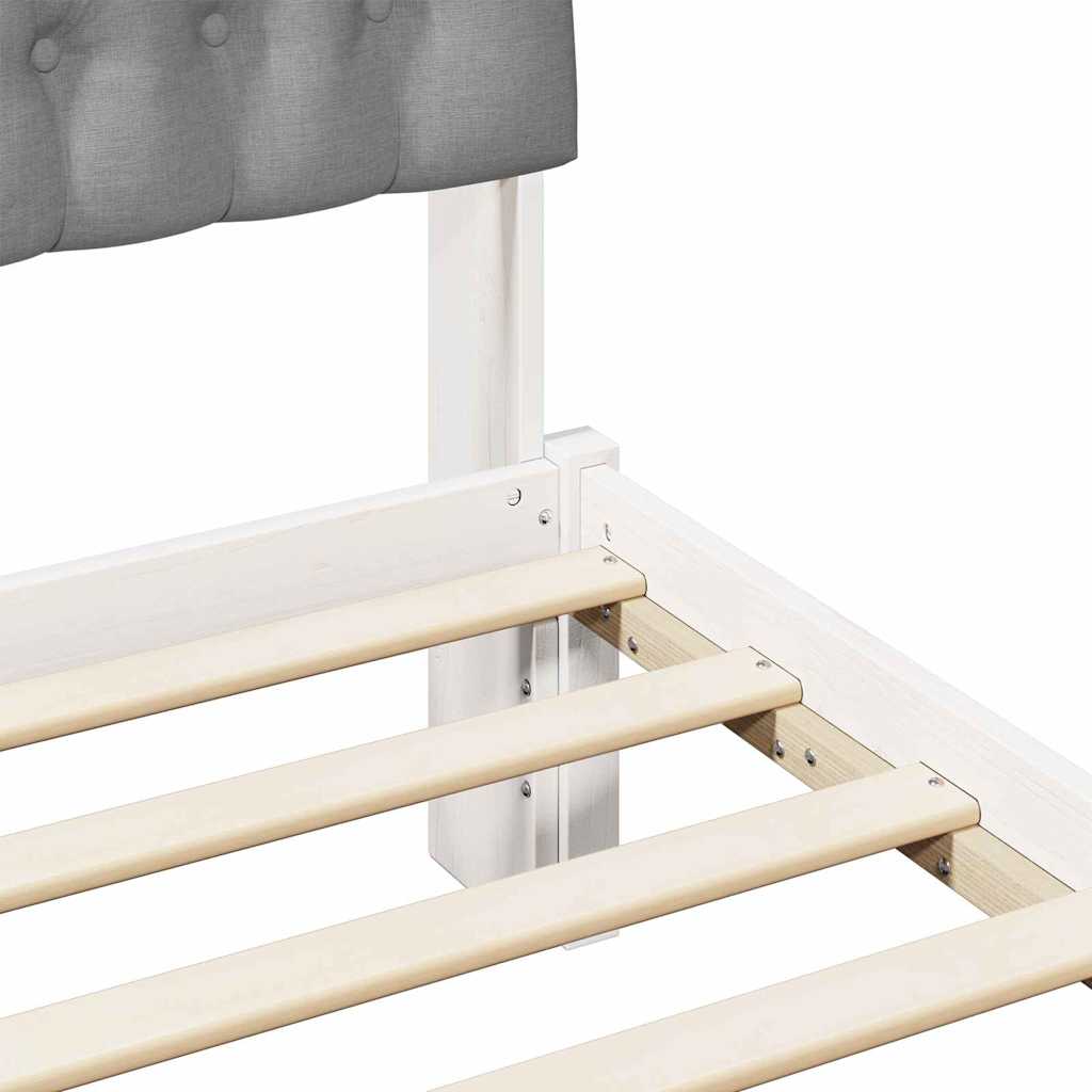 Sengeramme med Polstret Hodegjerde Hvit 150 x 200 cm