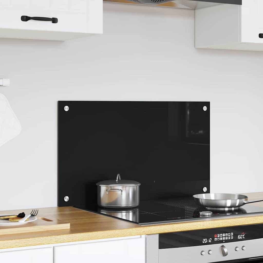 Kjøkkenbenkplate Svart 70 x 40 cm herdet glass